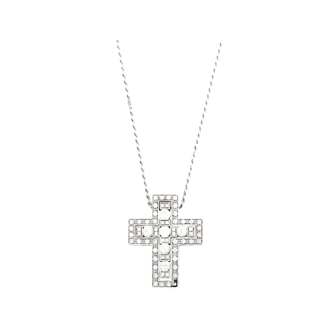 ITATJJKW4GJK Damiani Belle Epoque Large Necklace in 18K White Gold Diamonds 6ET1101
