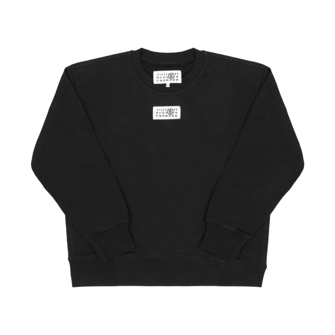 M61011MM04HM6900 (Kids) MM6 Maison Margiela Numbers Logo Patch Sweatshirt Black