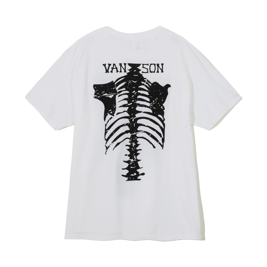 벤슨 레더 스켈레톤 본 토르소 프론트 앤드 백 티셔츠 / 화이트(Vanson Leathers Skeleton Bones Torso Front And Back T-Shirts / White) - 2