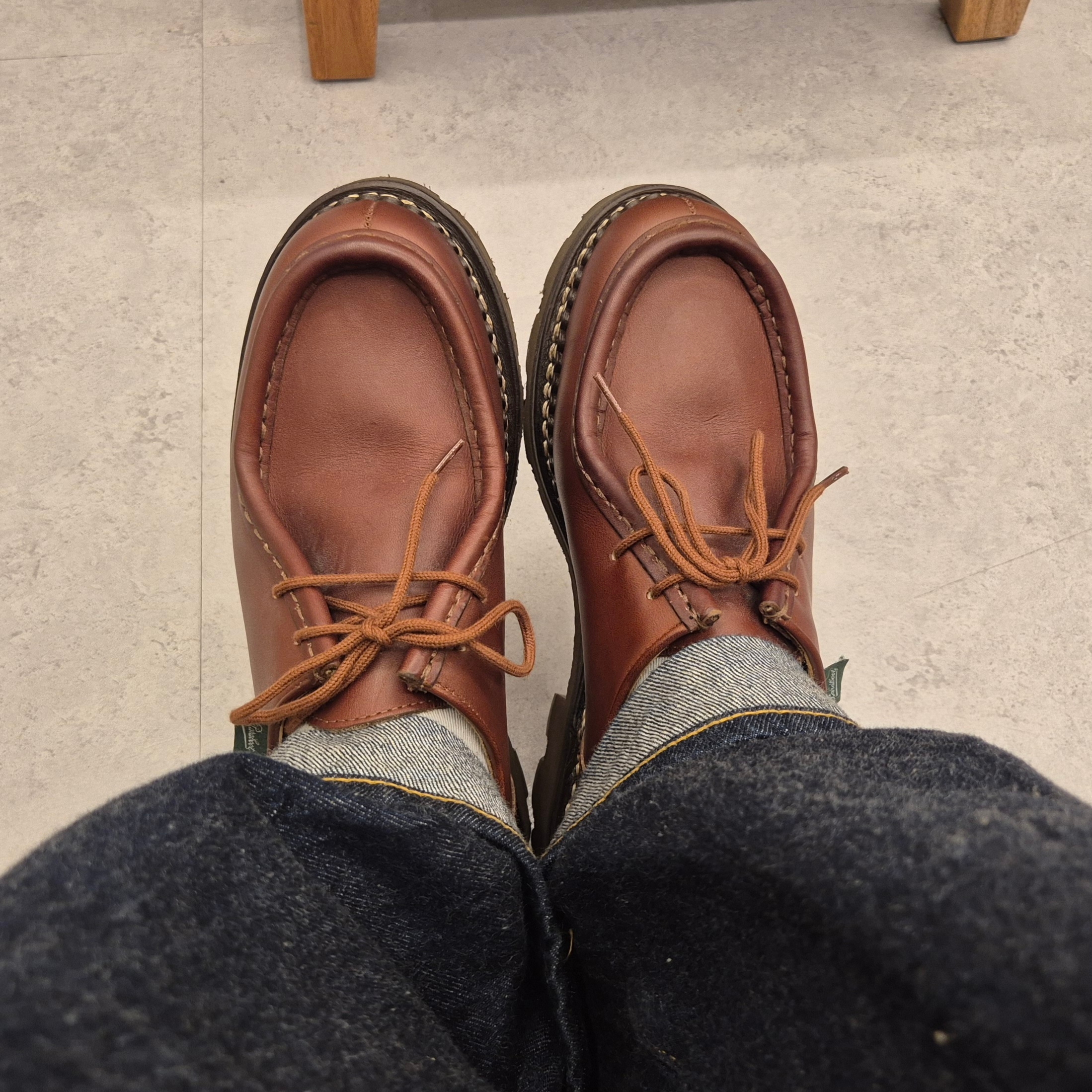 Paraboot Michael Lisse Marron 착용 스타일