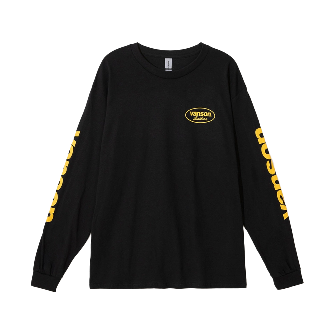 벤슨 레더 롱슬리브 스타 티셔츠 / 블랙 & 옐로우(Vanson Leathers Long Sleeve Star T-Shirts / Black & Yellow)