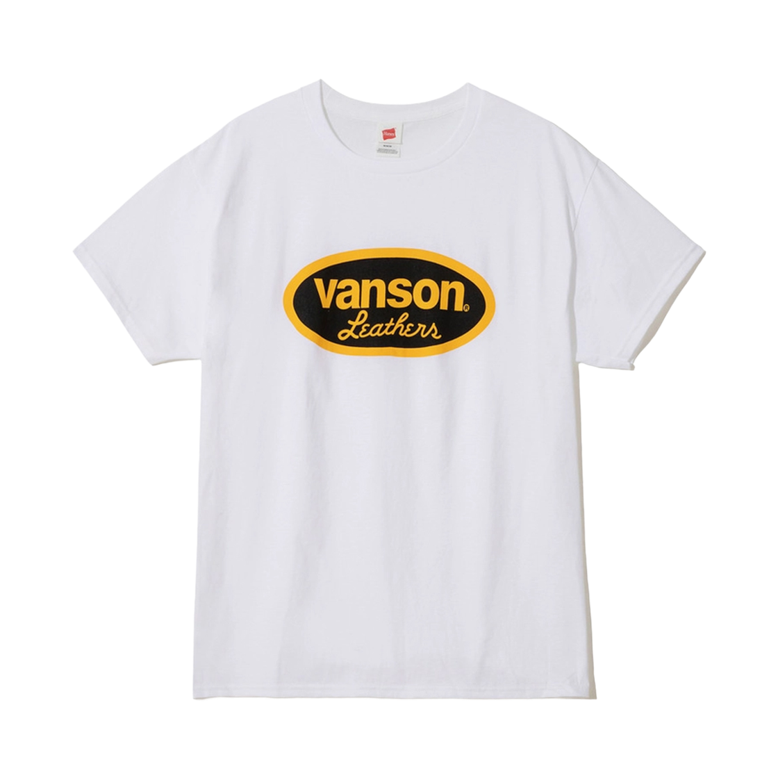 벤슨 레더 컴페티션 오발 티셔츠 / 화이트 & 옐로우(Vanson Leathers Competition Oval T-Shirt / White & Yellow)