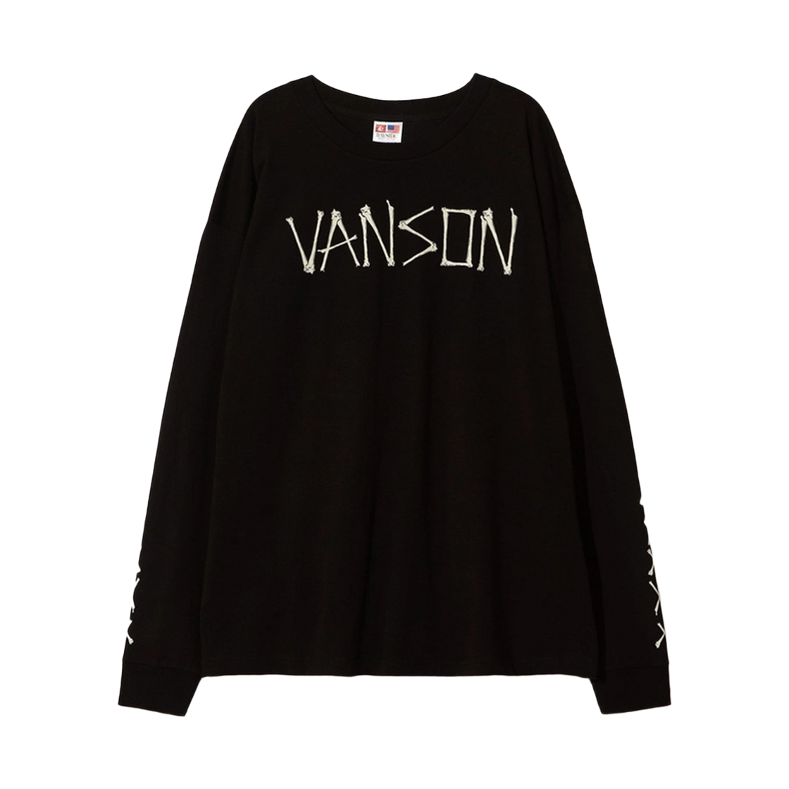 벤슨 레더 본 + 스타 롱슬리브 티셔츠(Vanson Leathers Bone + Star Longsleeve Tee)