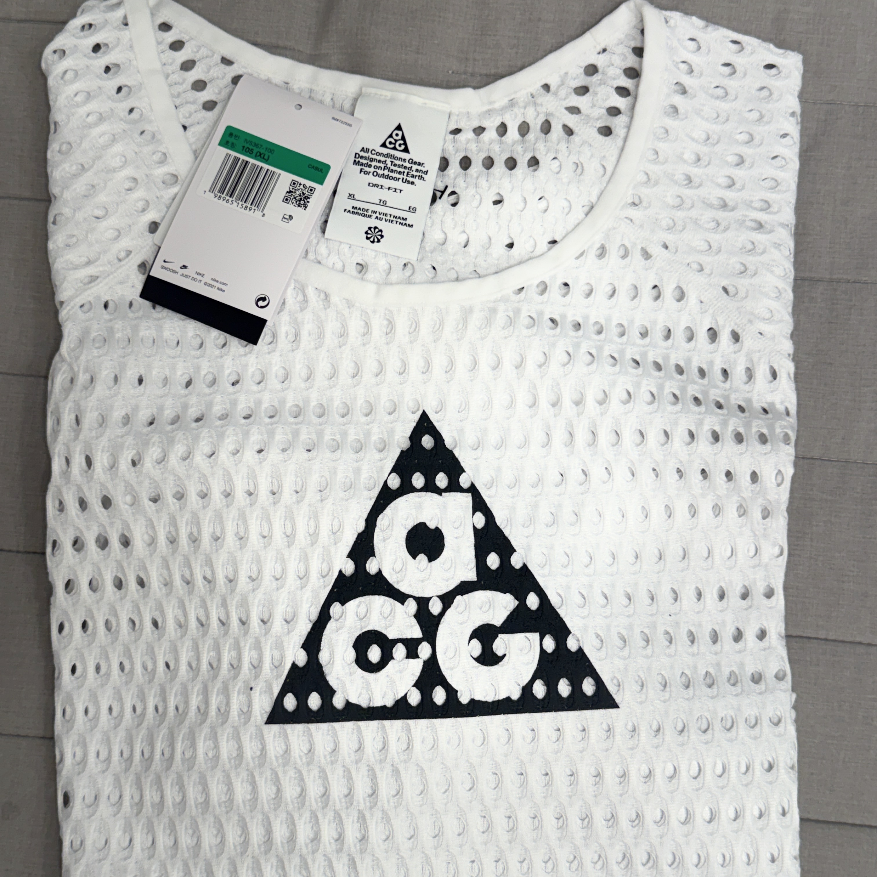 Nike ACG Radical Airflow Dri-Fit Short Sleeve Running Top White Anthracite - Asia 착용 스타일 - 1