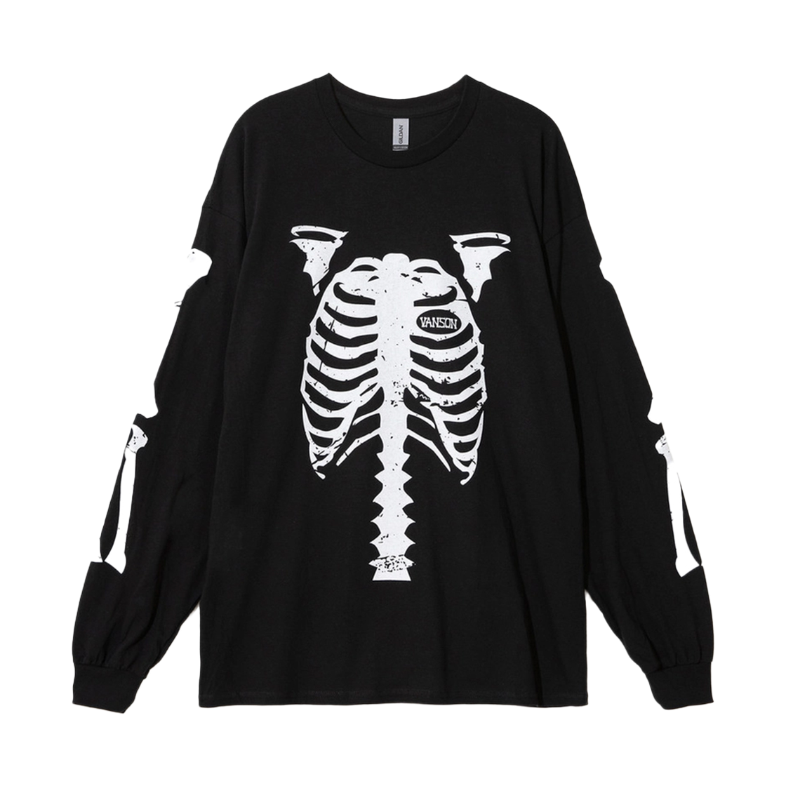 밴슨 레더 스켈레톤 롱 슬리브 티셔츠 블랙(Vanson Leathers Skeleton Long-Sleeve Tee Black)