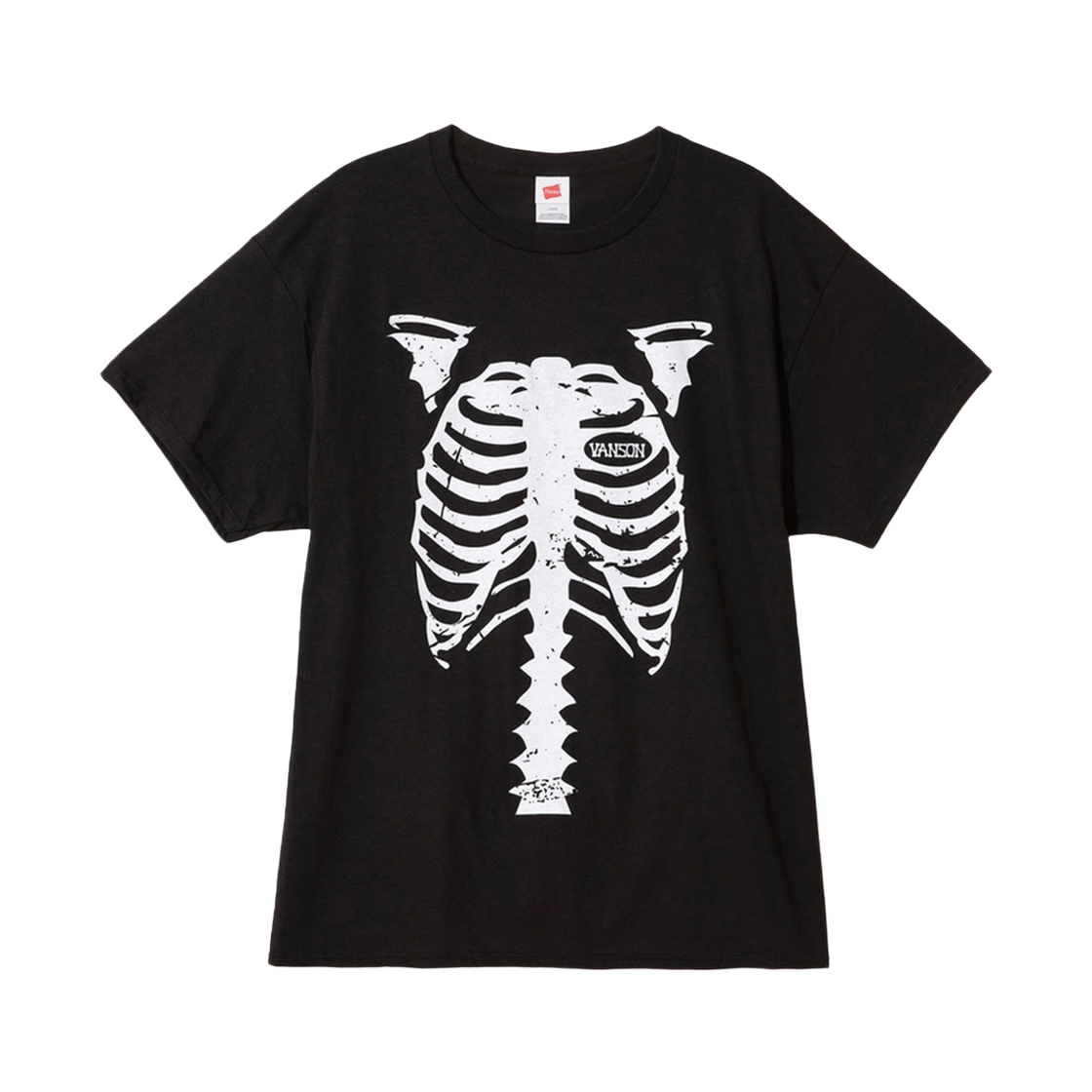 벤슨 레더 스켈레톤 본 토르소 프론트 앤드 백 티셔츠(Vanson Leathers Skeleton Bones Torso Front And Back T-Shirts)