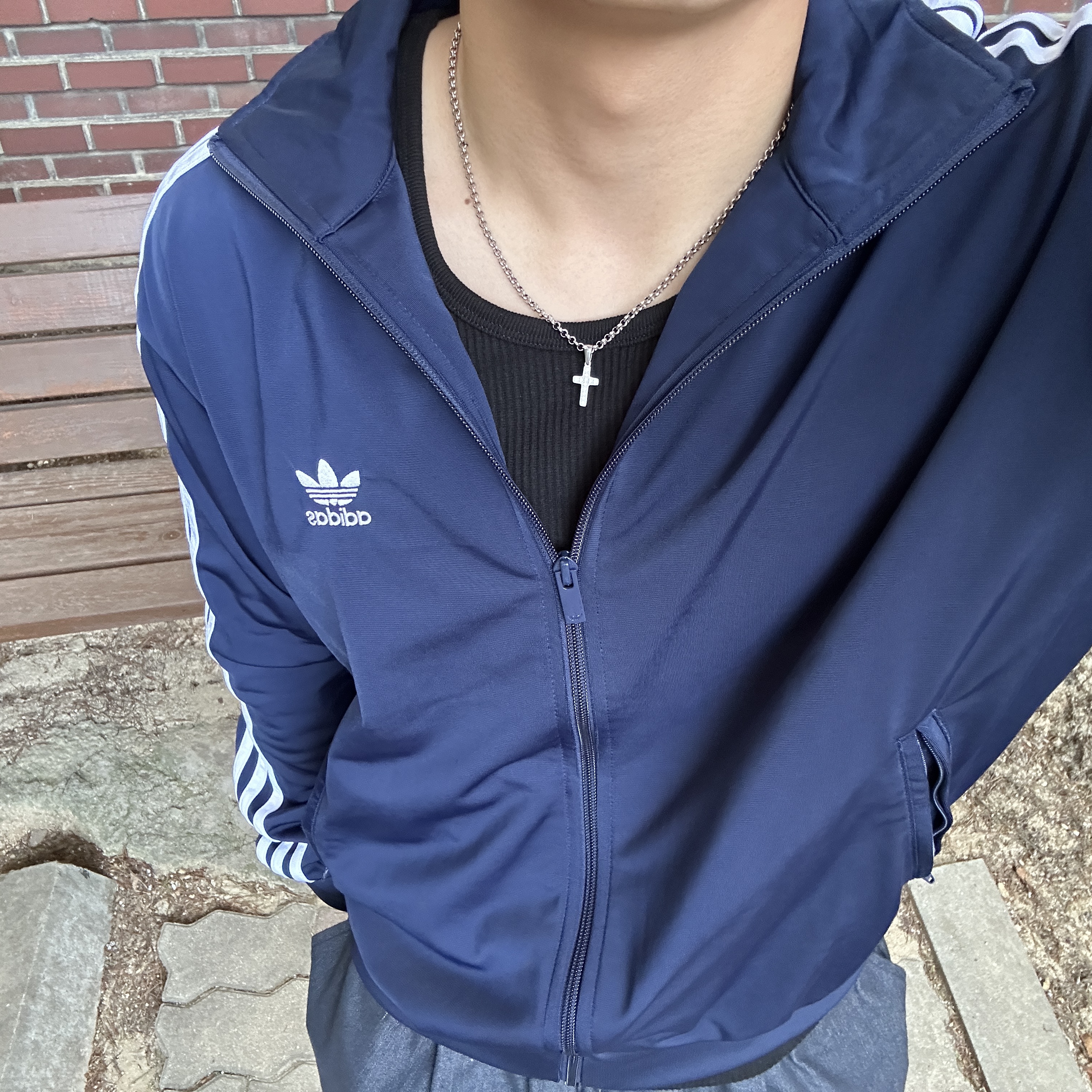Adidas Adicolor Classic Firebird Track Top Night Indigo - KR Sizing 착용 스타일