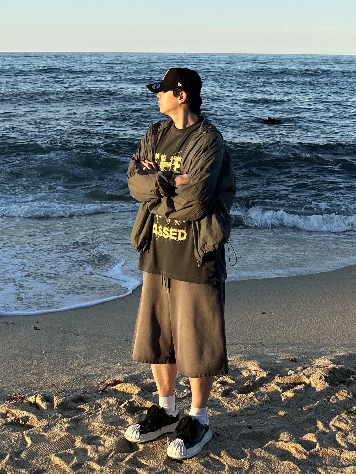 Maison Mihara Yasuhiro Blakey OG Sole Leather Low-top Sneakers Black, Kamien x KOIN SEOUL K Logo Ball Cap Black 착용 스타일 - 5