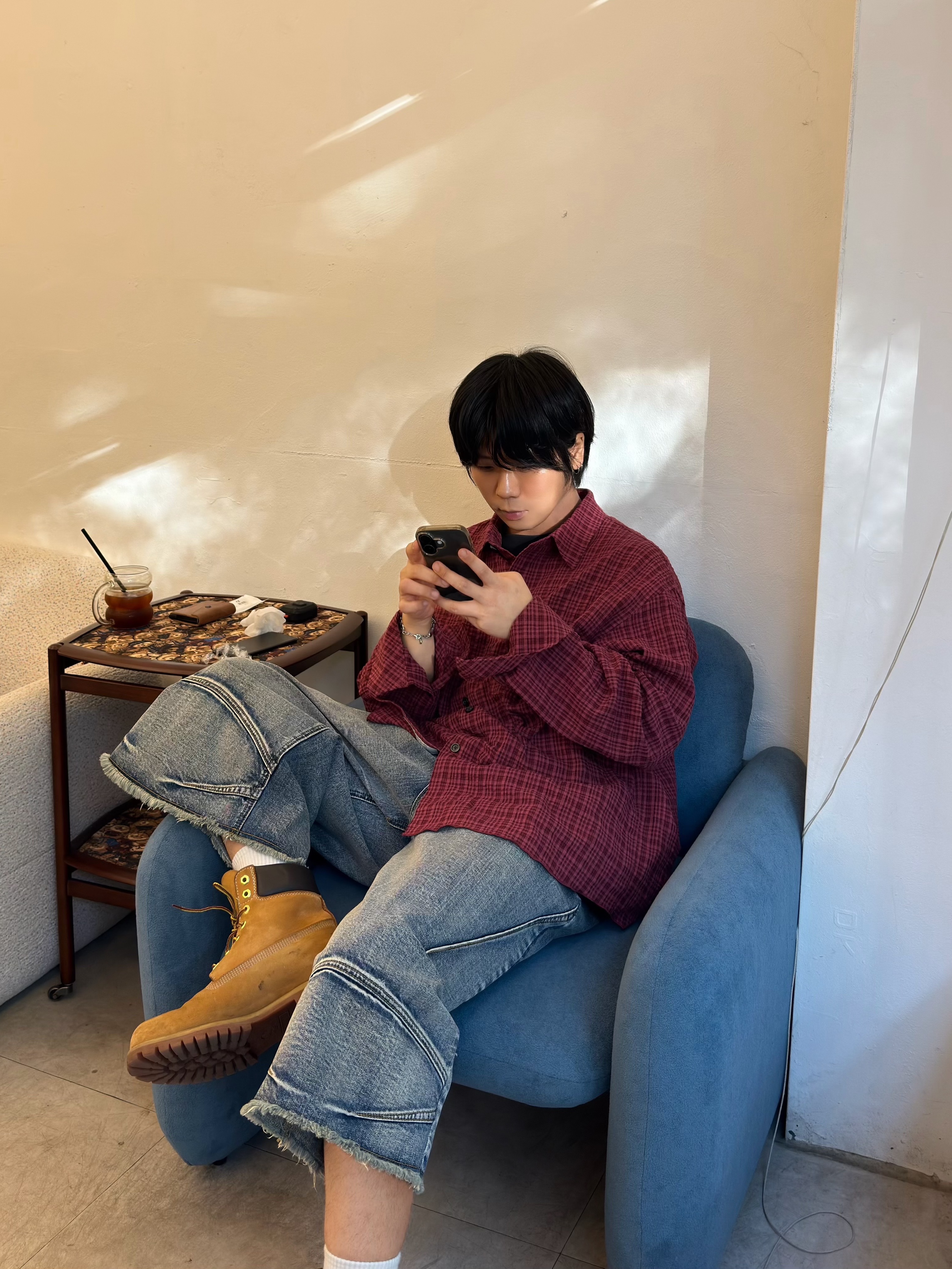 Timberland Premium 6 inch Waterproof Boot Wheat Nubuck - Wide 착용 스타일 - 2