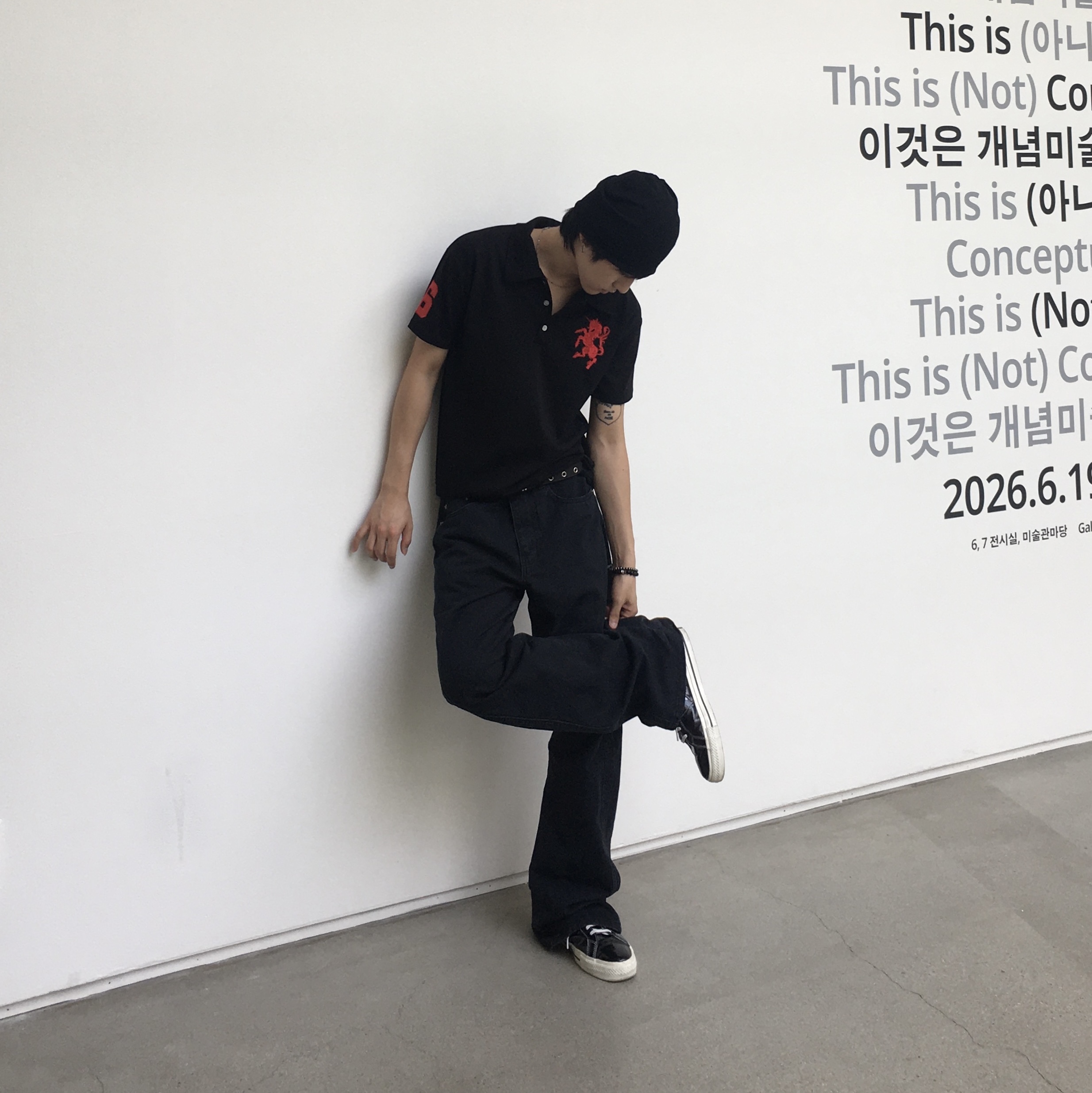 Converse One Star Ox Black 착용 스타일 - 2
