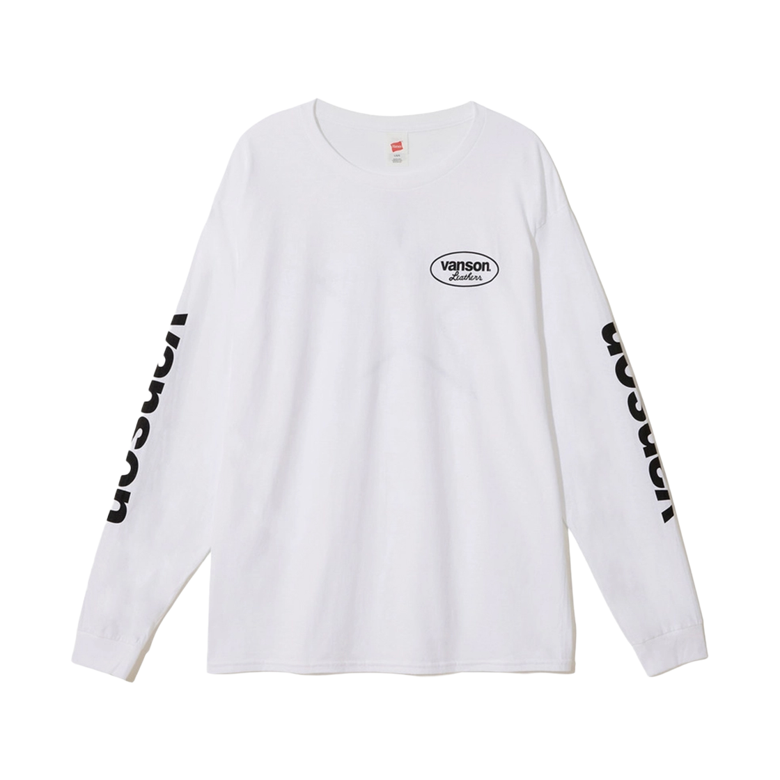 벤슨 레더 롱 슬리브 스타 티셔츠 / 화이트 & 블랙(Vanson Leathers Long Sleeve Star T-Shirts / White & Black)