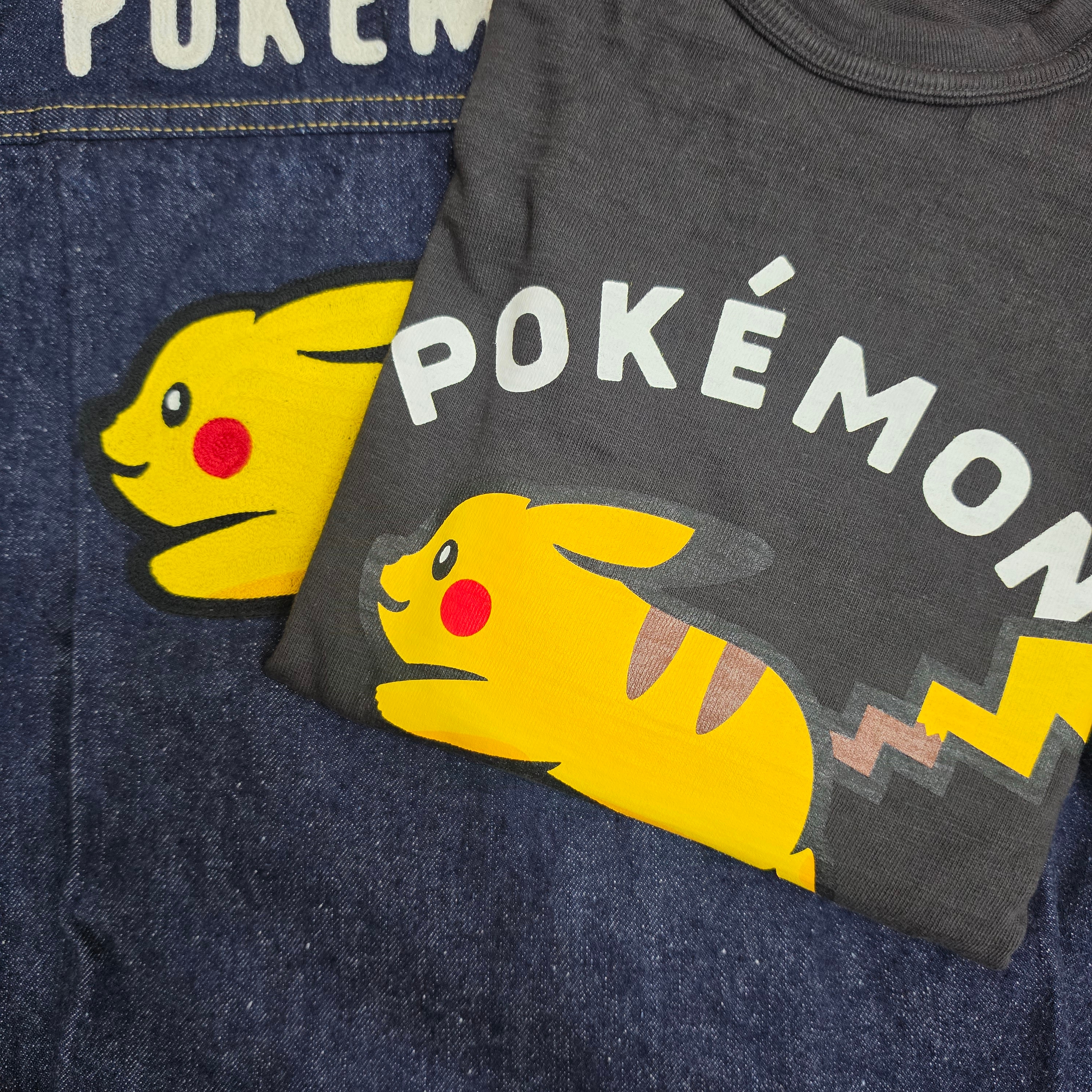 Human Made x Pokemon Made Graphic T-Shirt #1 Black, Human Made x Pokemon Made Denim Jacket Indigo 착용 스타일