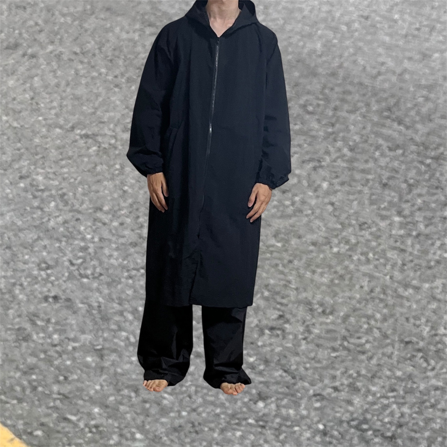 Snow Peak x Wind and Sea Gore-Tex Rain Pant Black 착용 스타일