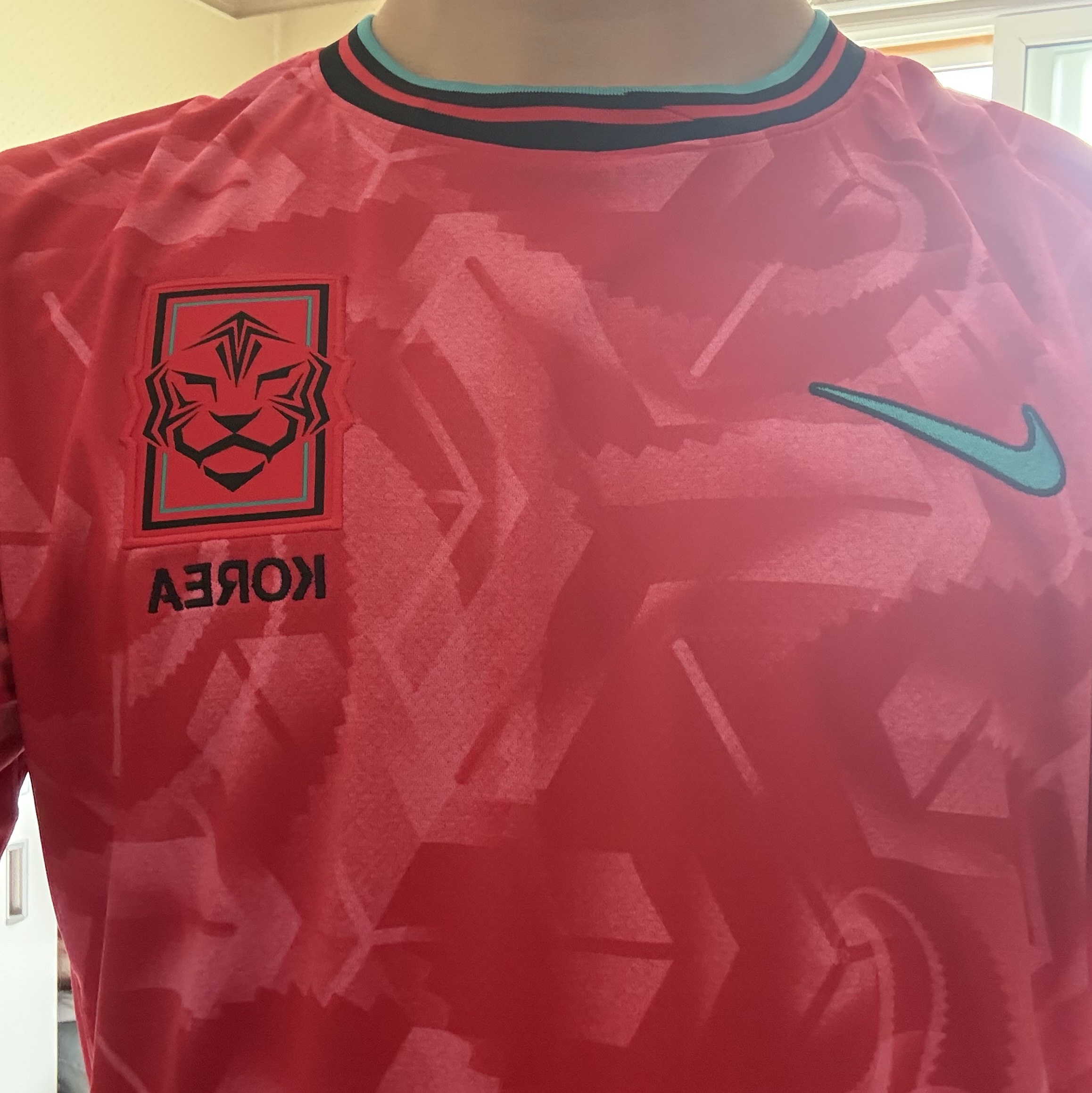 Nike Korea 2023/24 Dri-Fit Stadium Home Replica Jersey Black Global Red - Asia (Non Marking Ver.) 착용 스타일 - 2