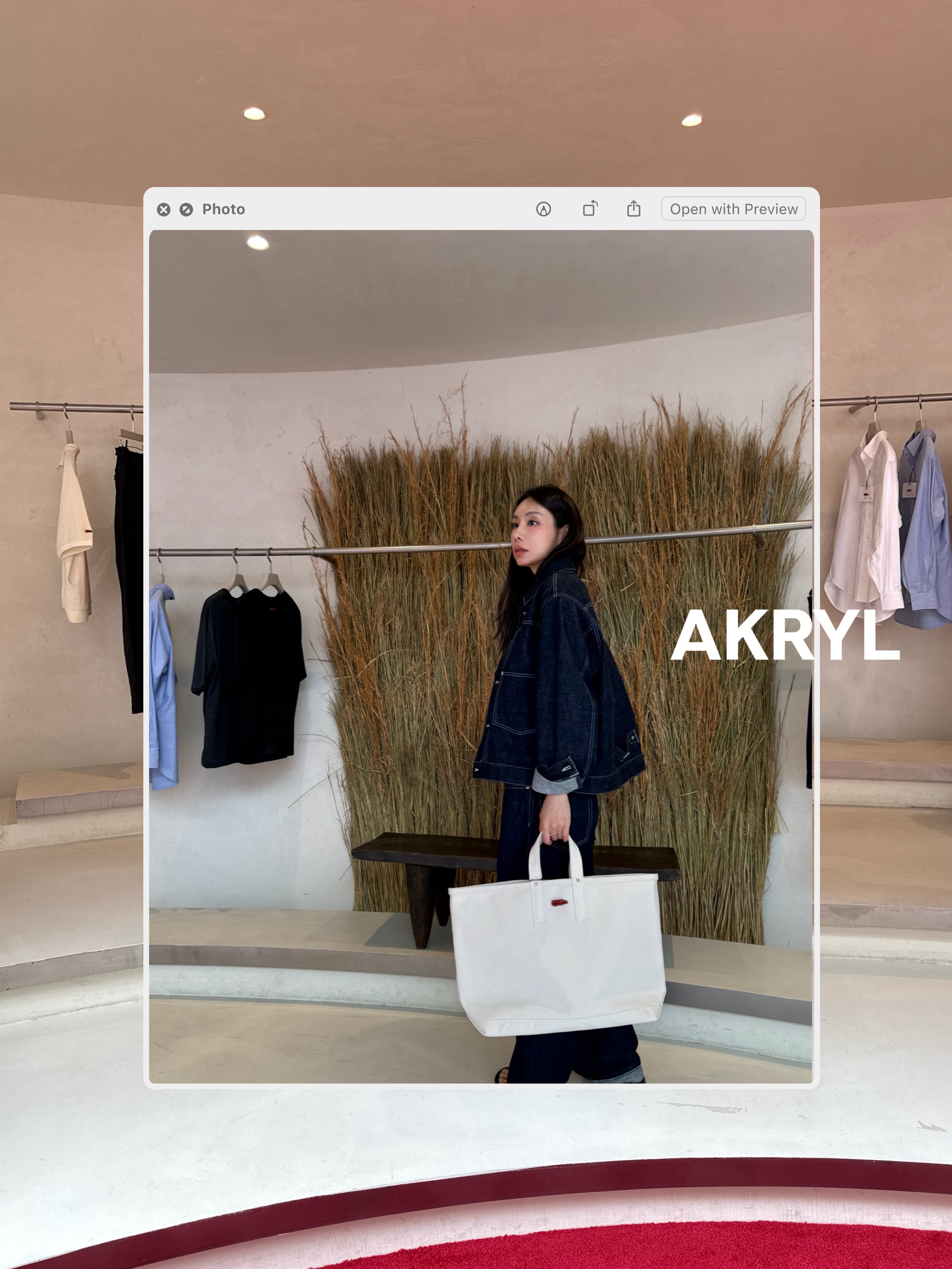 AKRYL Denim Boxy Jacket One Wash - 26FW, AKRYL Denim Boxy Pants One Wash - 26FW 착용 스타일 - 1