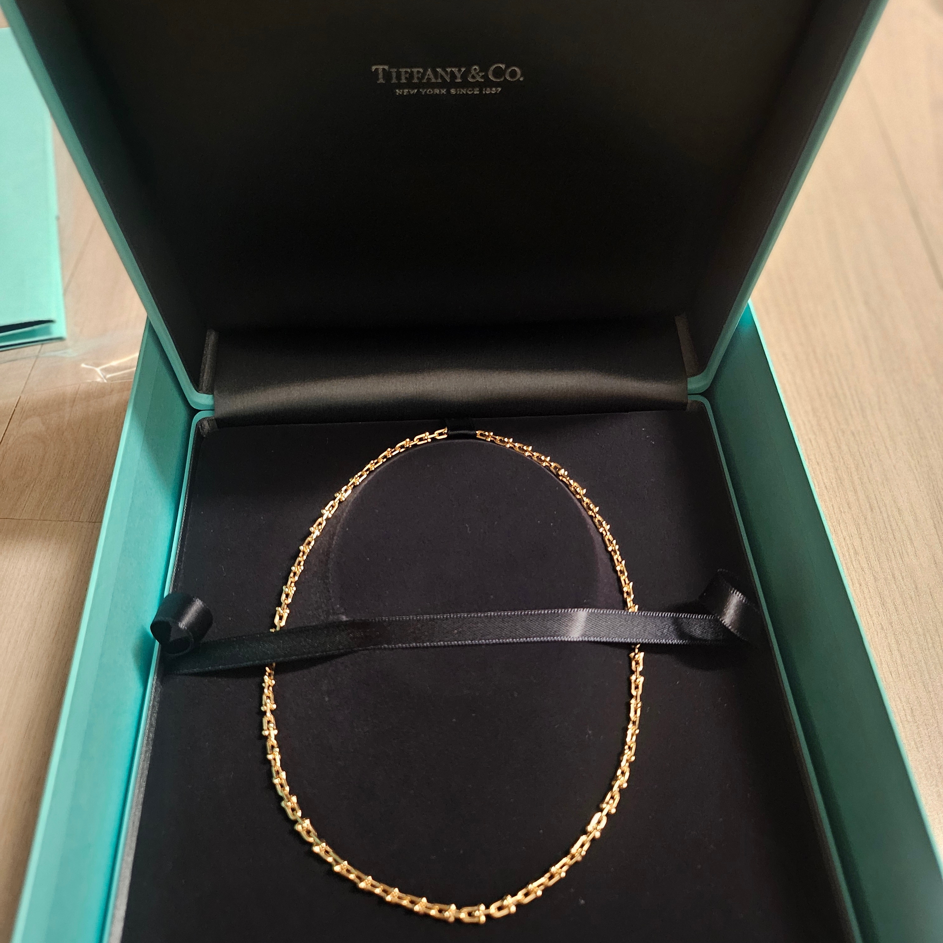 Tiffany & Co. Tiffany Hardwear Micro Link Necklace Rose Gold 착용 스타일 - 1