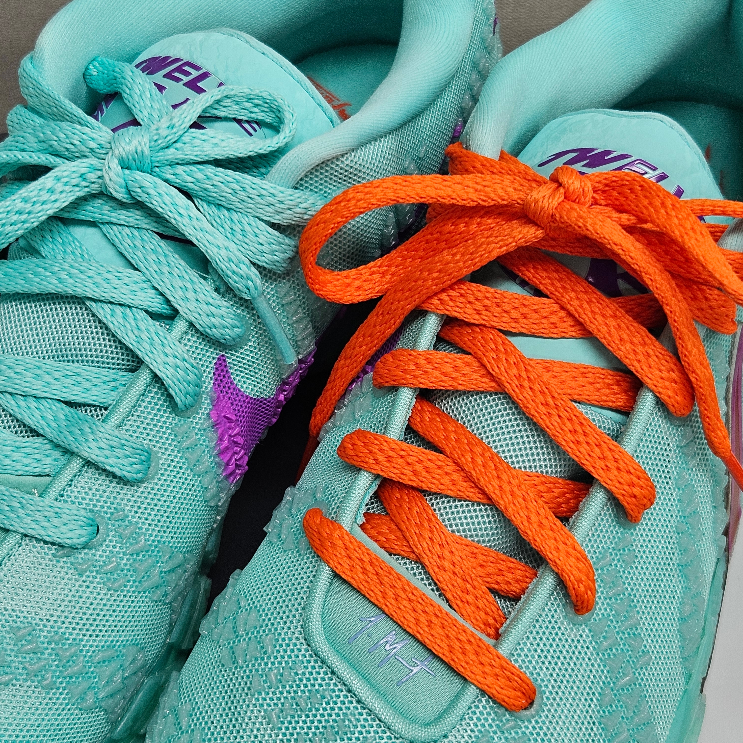 Nike Ja 3 EP Twelve Time Bleached Turquoise Safety Orange 착용 스타일 - 2