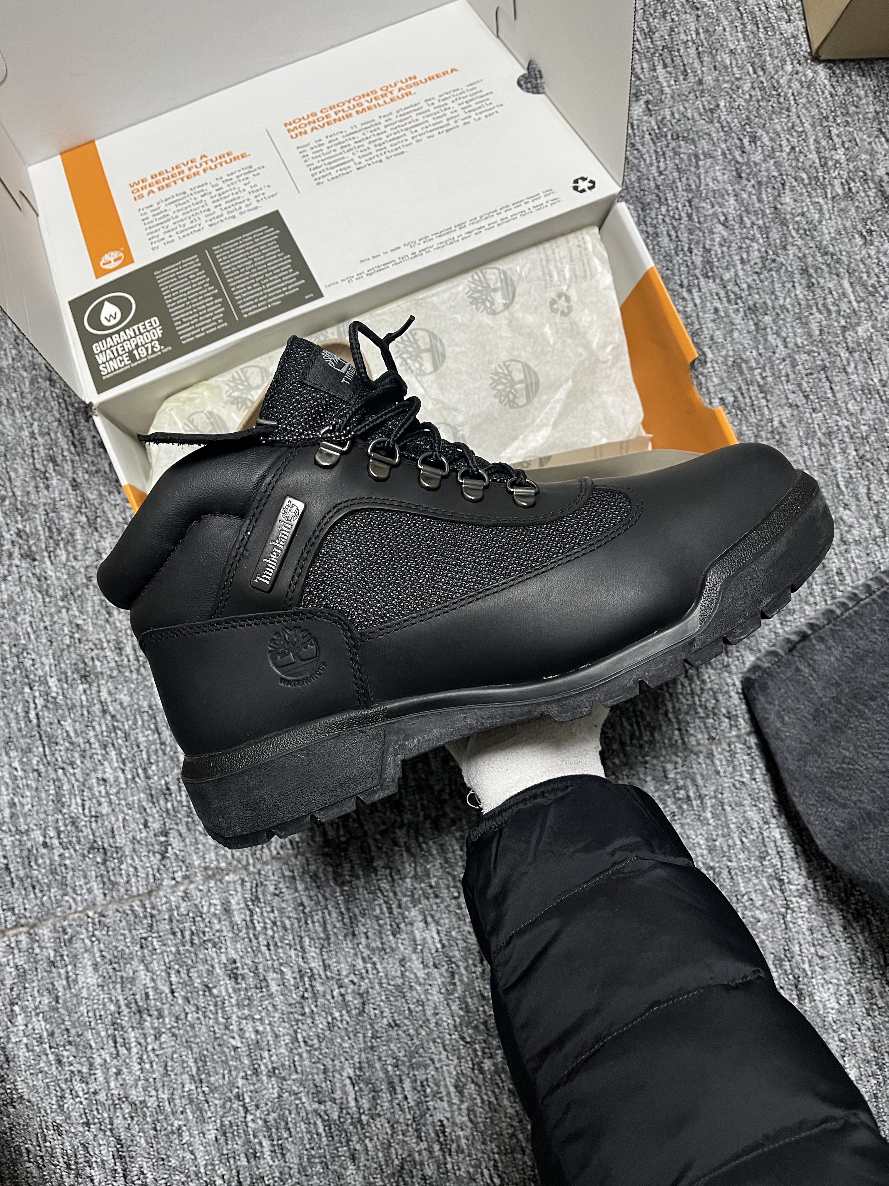 Timberland Waterproof Field Boot Black - Wide 착용 스타일