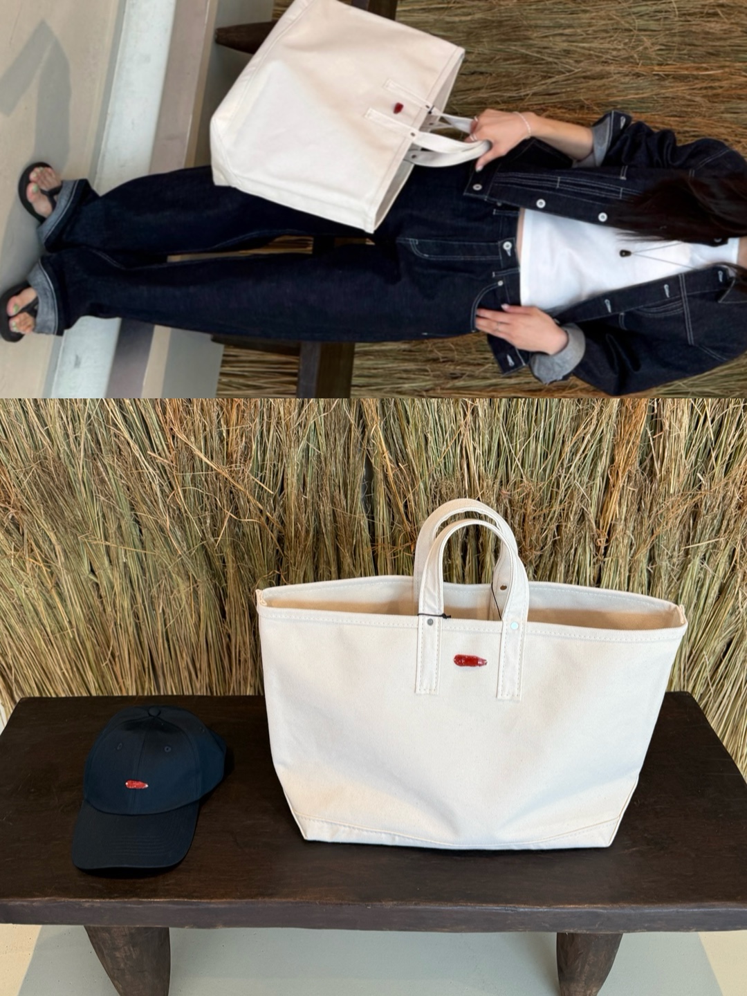 AKRYL Denim Boxy Jacket One Wash - 26FW, AKRYL Denim Boxy Pants One Wash - 26FW 착용 스타일 - 2