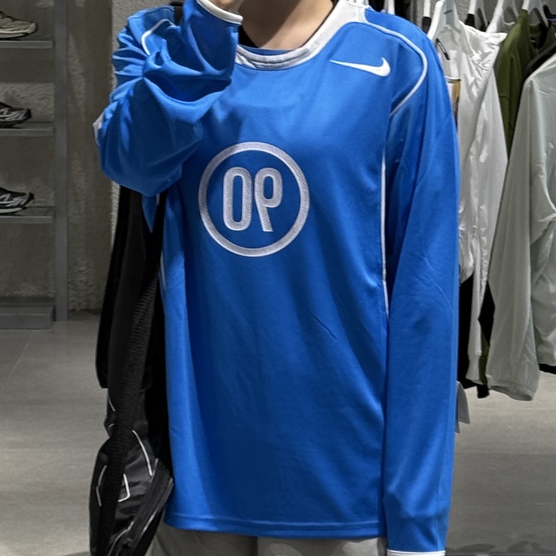 Nike Total 90 Dri-Fit Long Sleeve Football Top Light Photo Blue White - Asia 착용 스타일 - 2