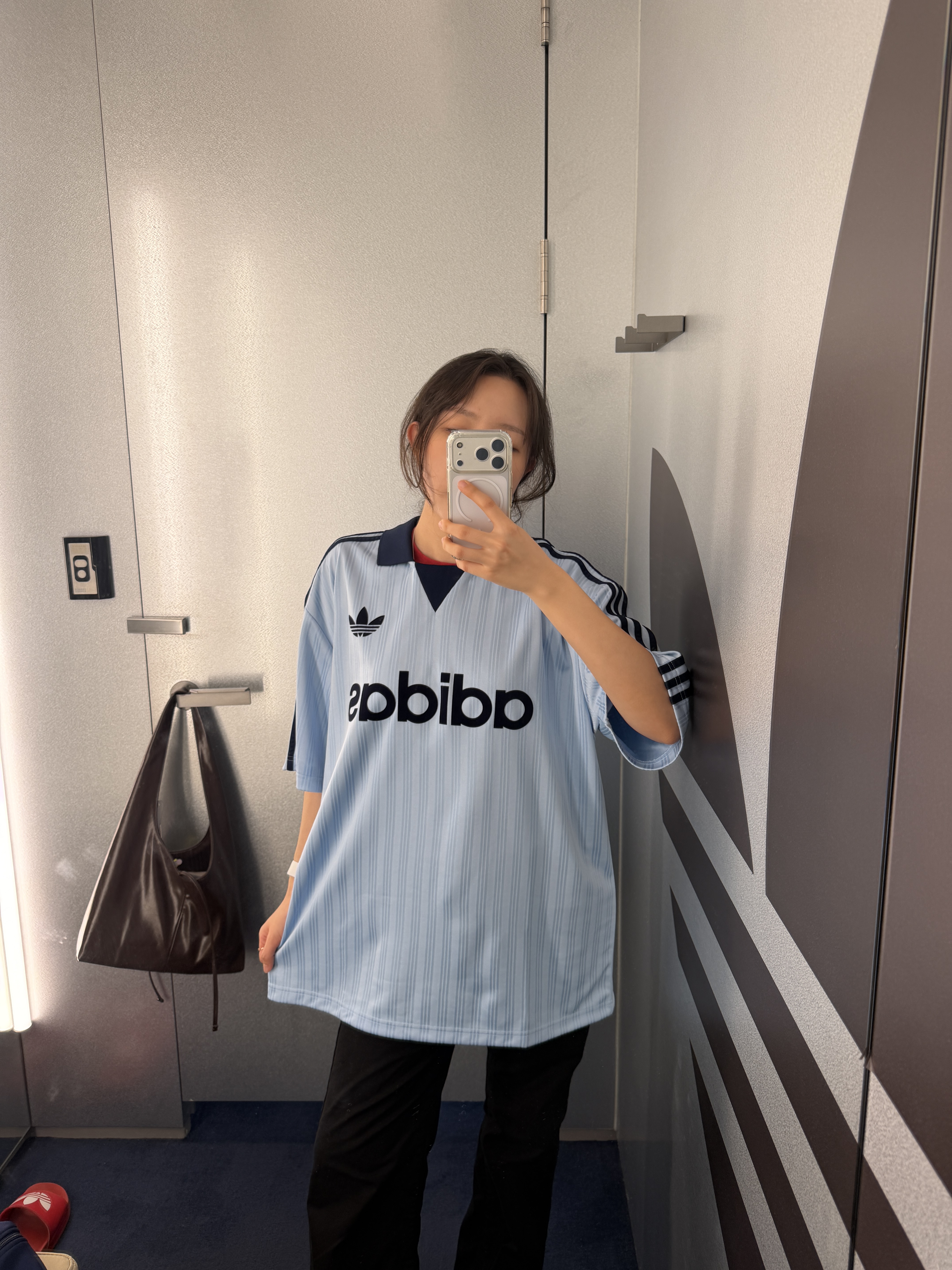 Adidas Originals Collared Goalie Top Clear Sky - KR Sizing 착용 스타일 - 1
