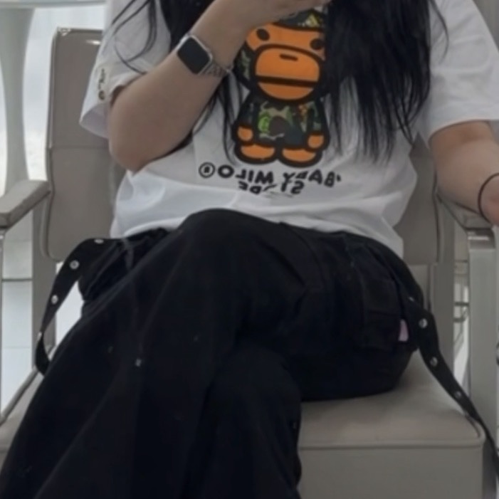 (W) BAPE Milo Regular Fit T-Shirt White 착용 스타일