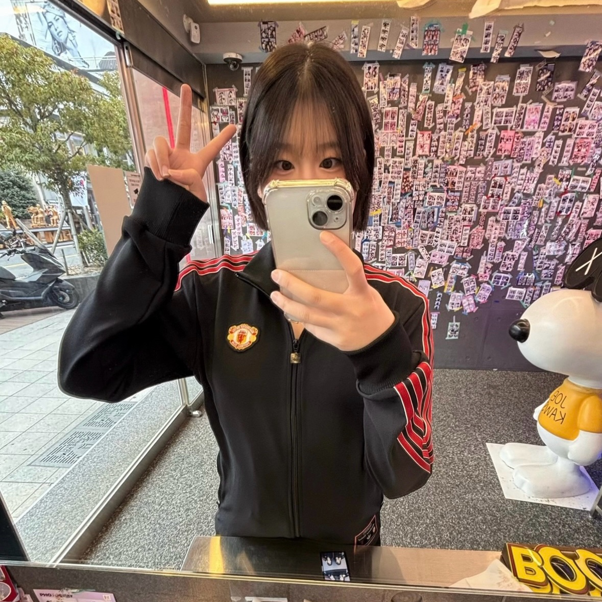 Adidas Manchester United Terrace Icon Track Top Black - KR Sizing 착용 스타일