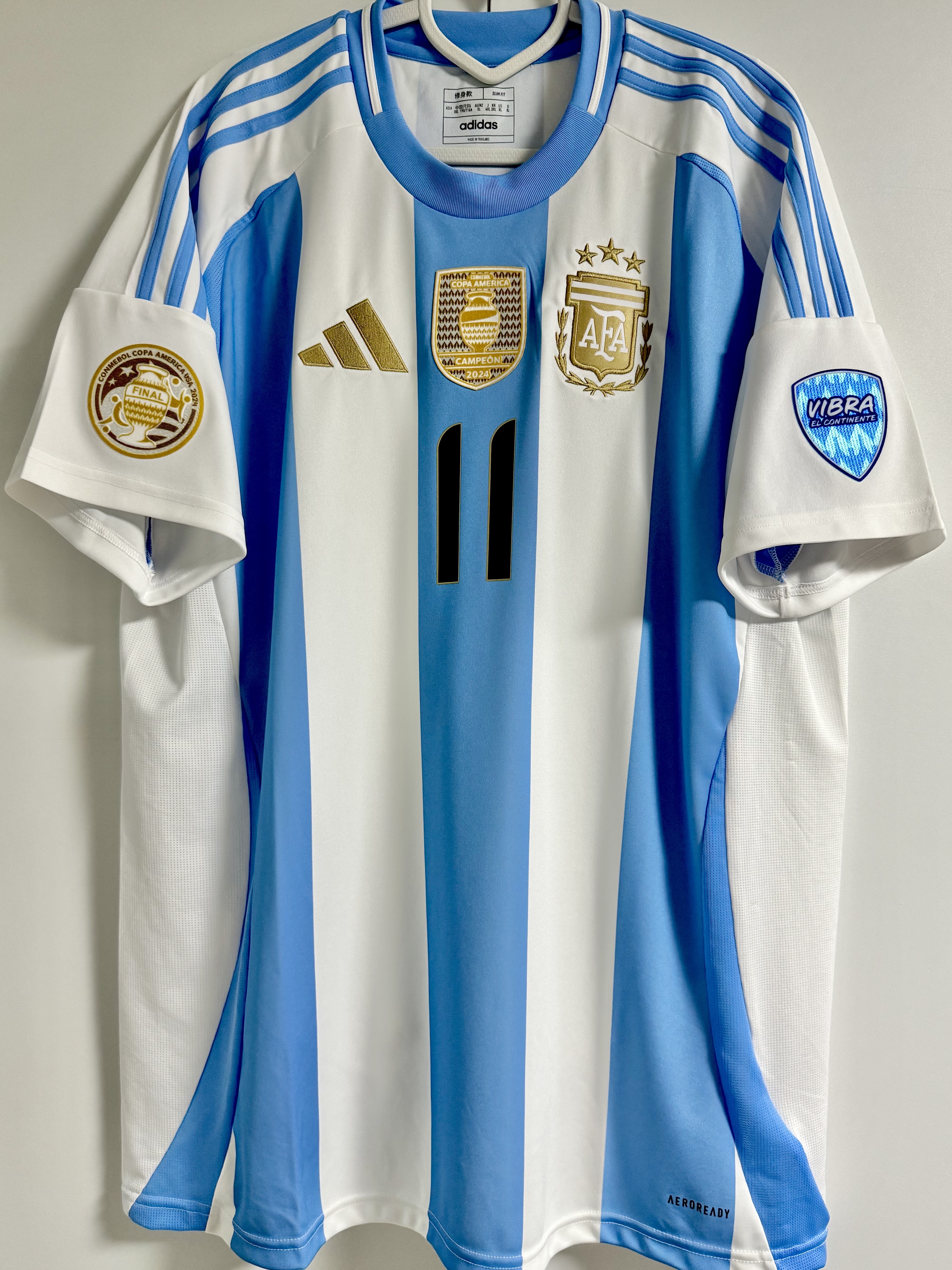 Adidas Argentina 2024 Home Jersey White Blue Burst - KR Sizing (Non Marking Ver.) 착용 스타일 - 1