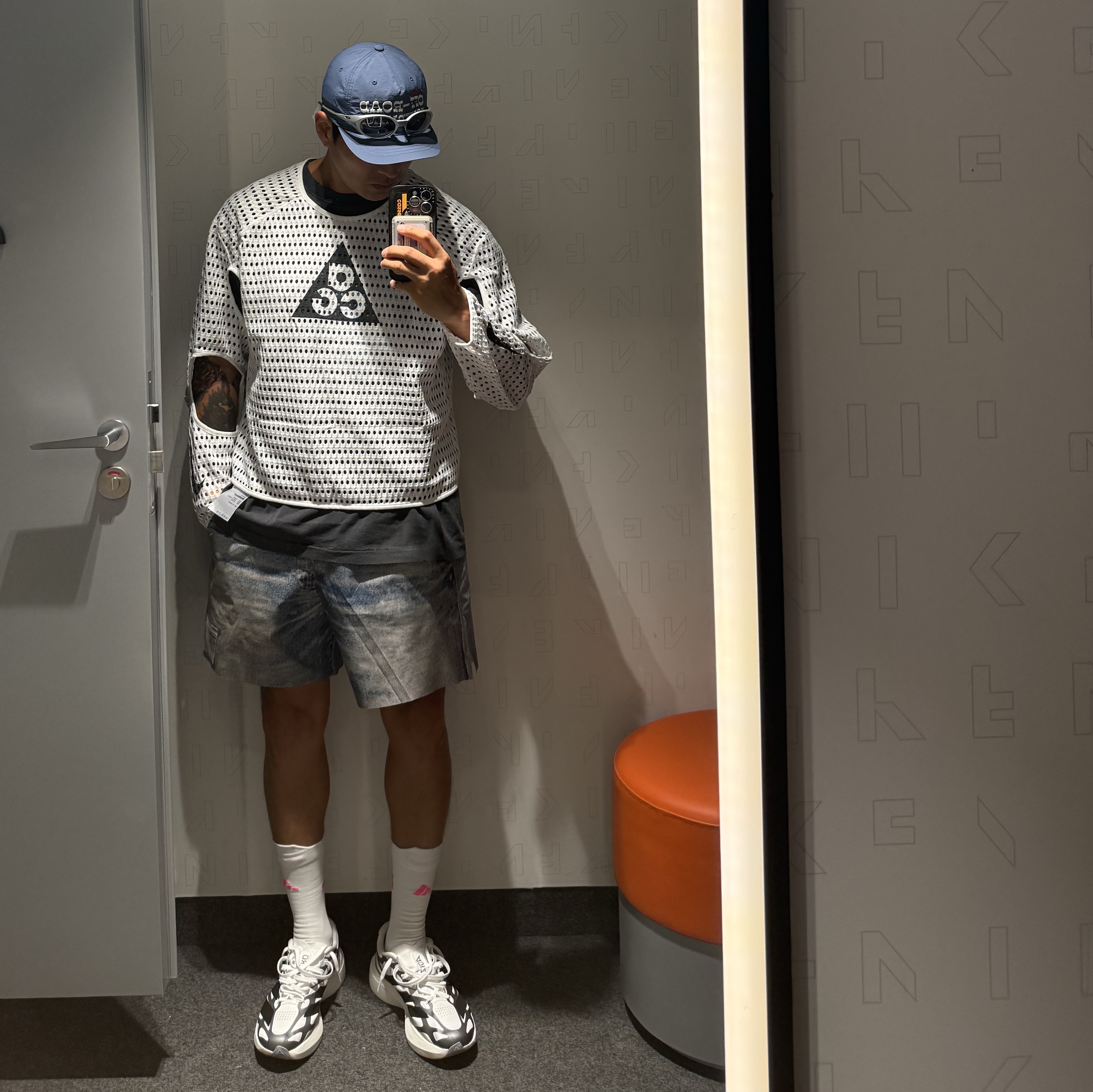 Oakley Eye Jacket Redux Silver Frame Prizm Black Polarized Lenses High Bridge Fit, Satisfy Peaceshell 5 Inch Unlined Shorts Digital Denim 착용 스타일