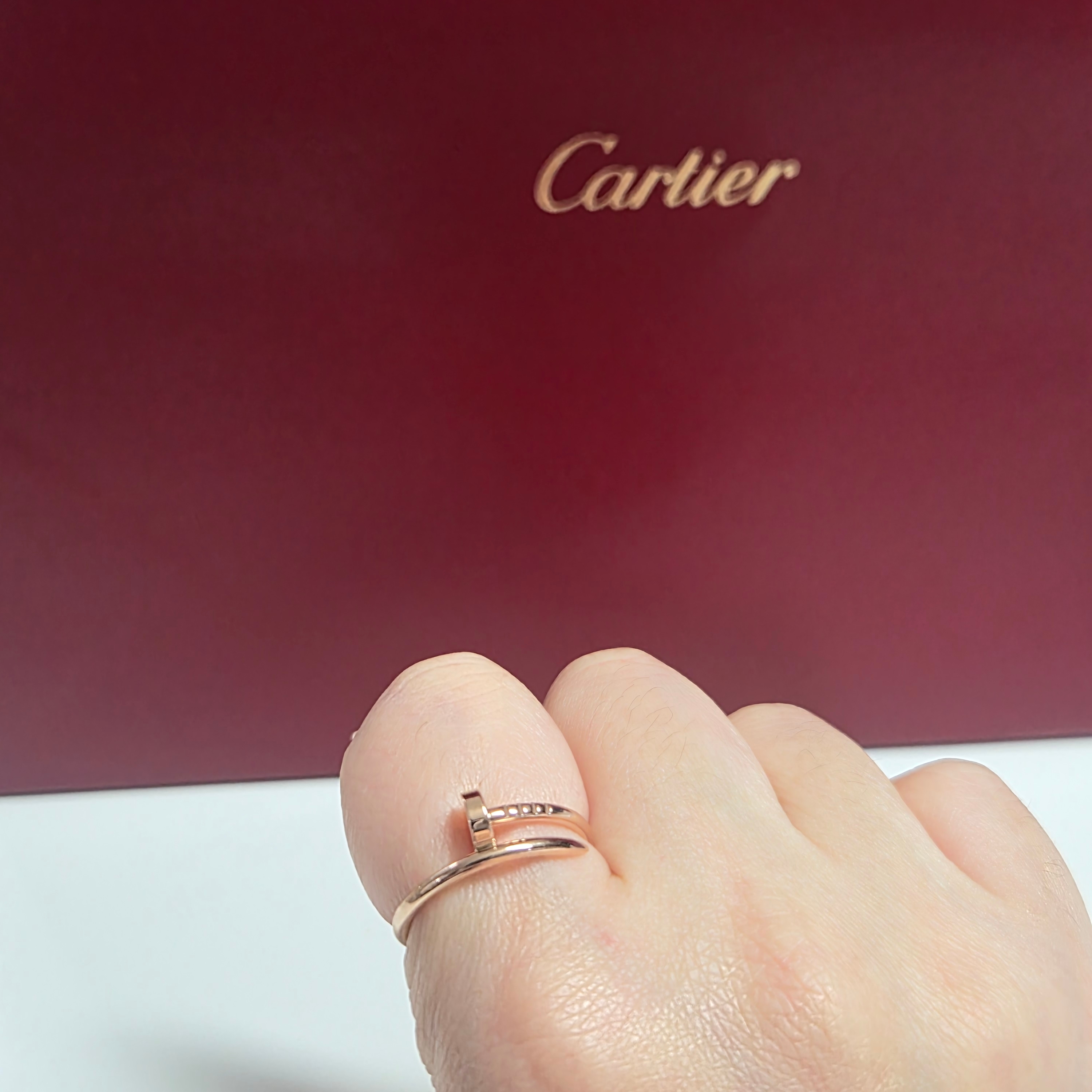 Cartier Juste un Clou Ring Small Rose Gold 착용 스타일 - 1