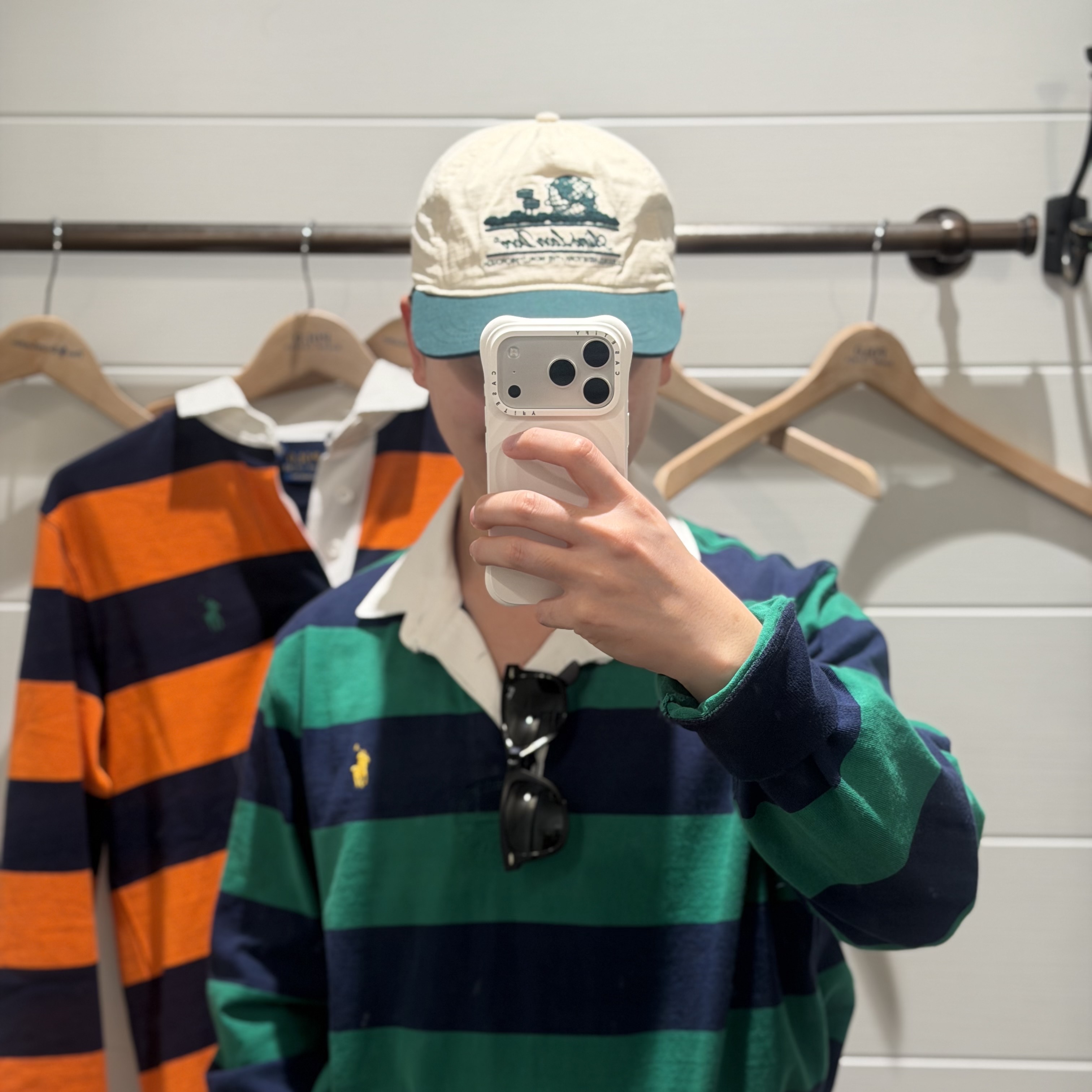 [20% 적립] Polo Ralph Lauren Classic Fit Striped Jersey Rugby Shirt Navy - 25FW, Aime Leon Dore Unisphere Hat Pristine 착용 스타일