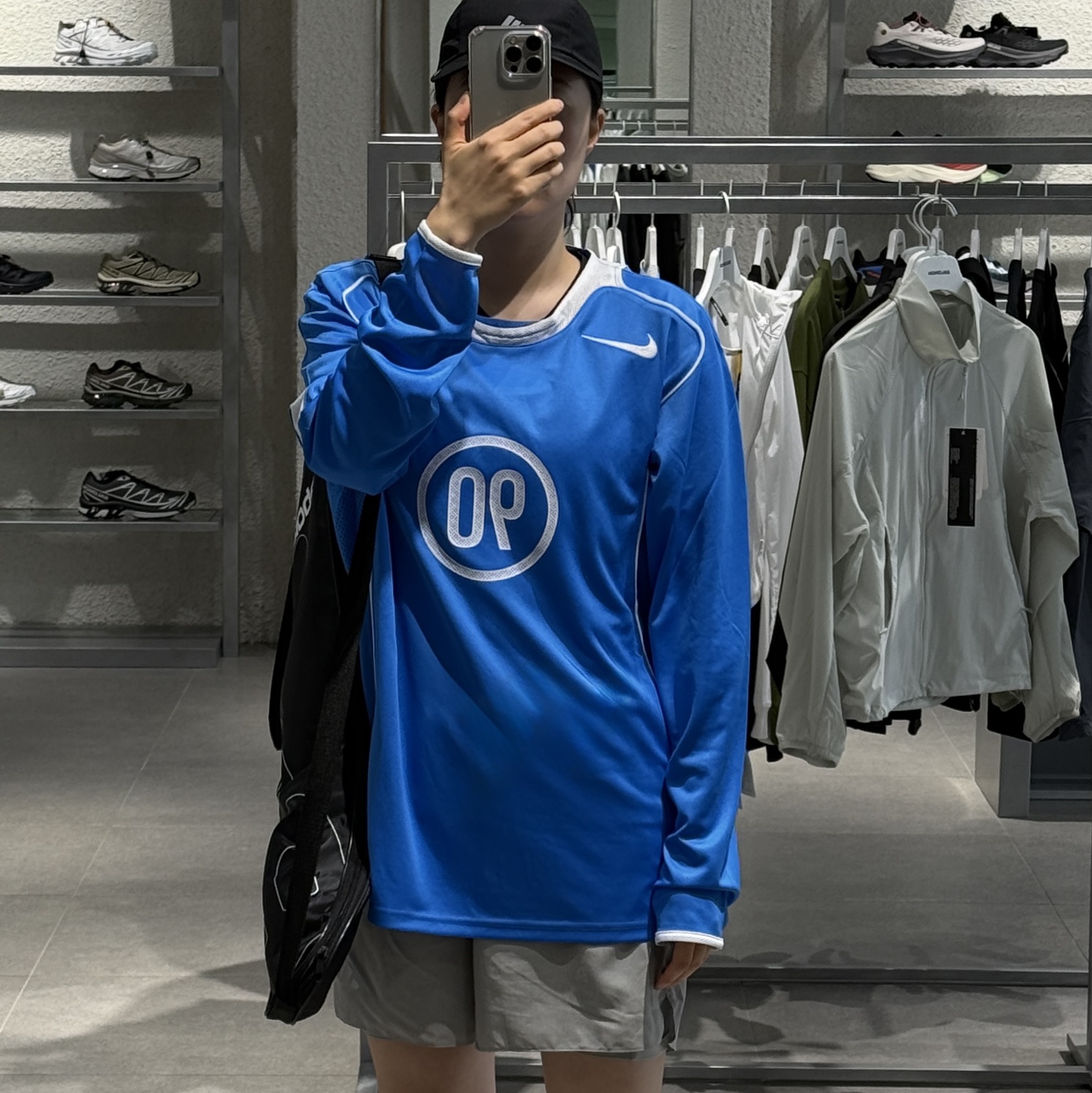 Nike Total 90 Dri-Fit Long Sleeve Football Top Light Photo Blue White - Asia 착용 스타일 - 1