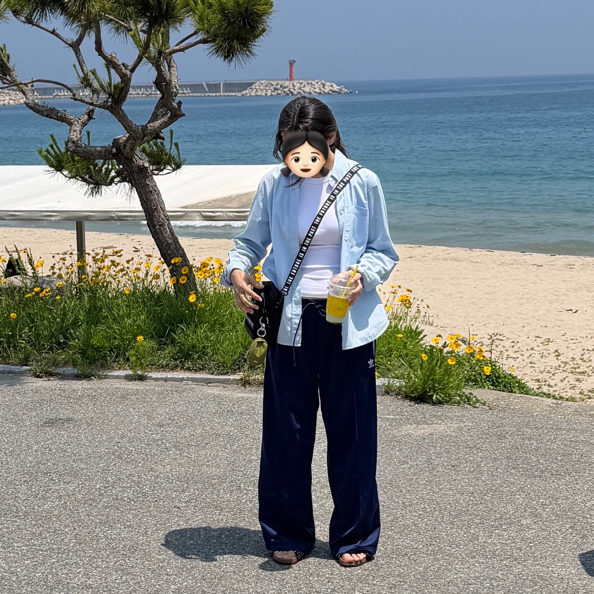(W) Adidas Originals Firebird Loose Track Pants Dark Blue - US Sizing, Human Made Military Pouch Large Black 착용 스타일 - 1
