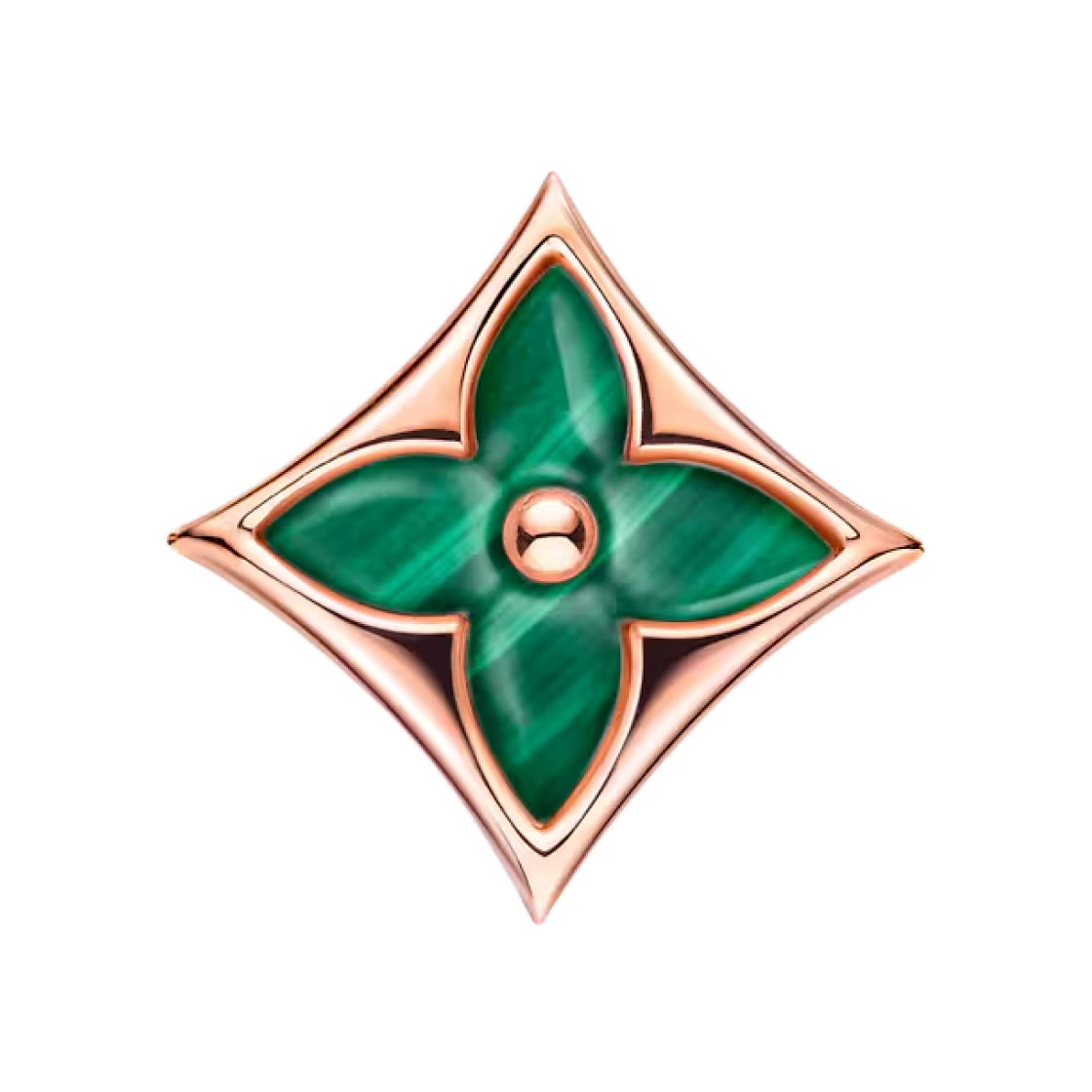 Q96672 Louis Vuitton Color Blossom BB Star Ear Stud Pink Gold Malachite