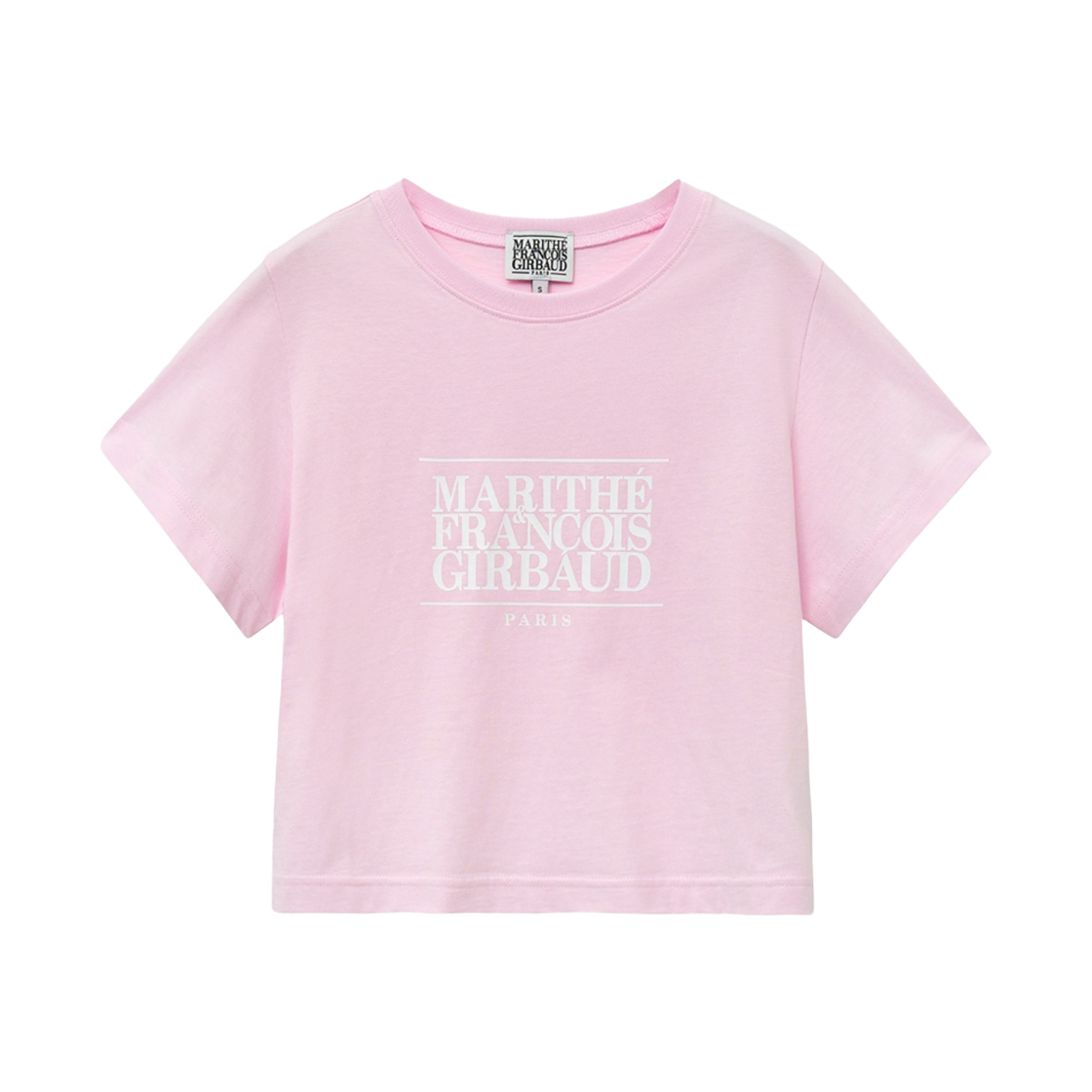 (W) 마리떼 프랑소와 저버 클래식 로고 크롭 티셔츠 라이트 핑크((W) Marithe Francois Girbaud Classic Logo Crop T-Shirt Light Pink)