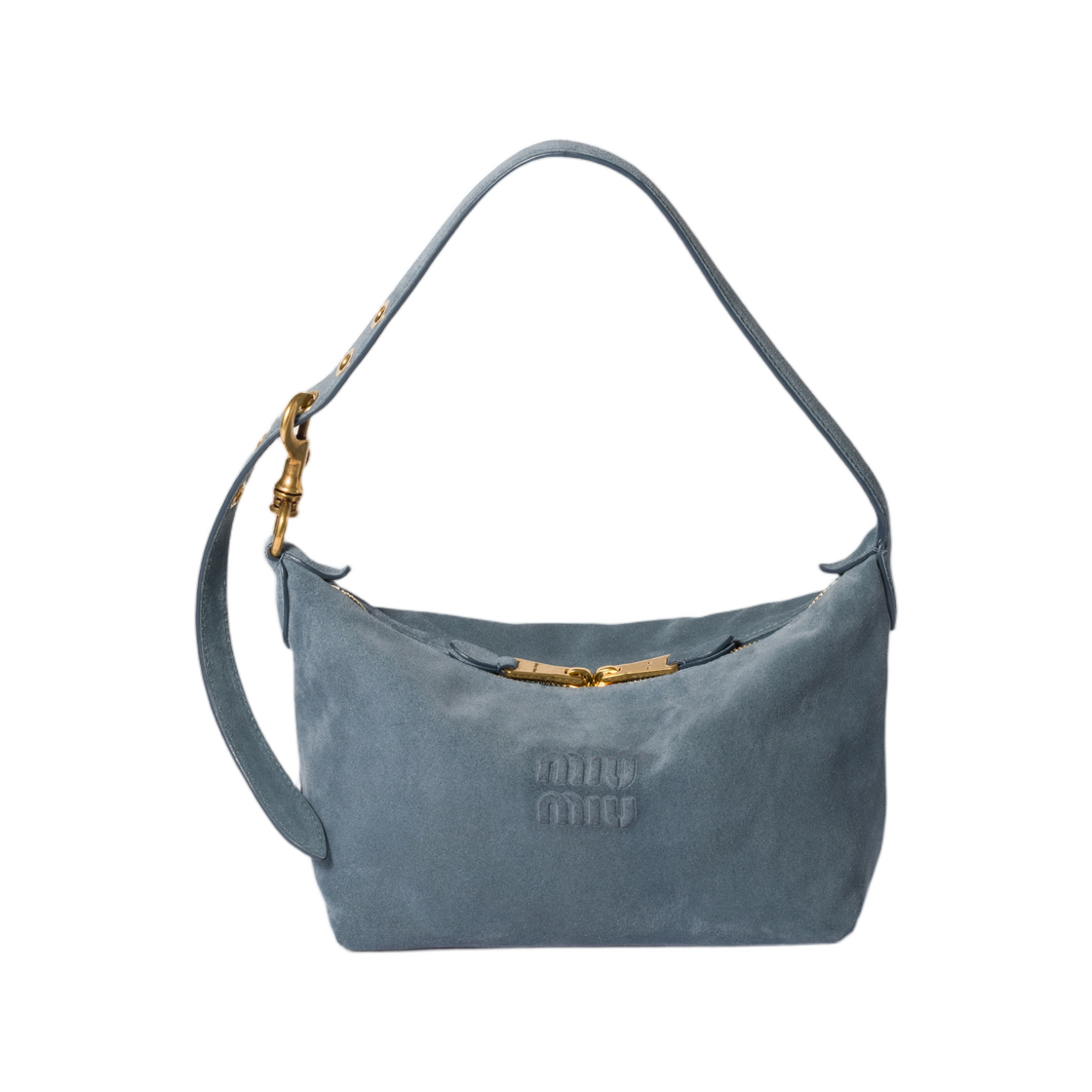 5BC216-2CSS-F0154 Miu Miu Spirit Suede Bag Aviator Blue