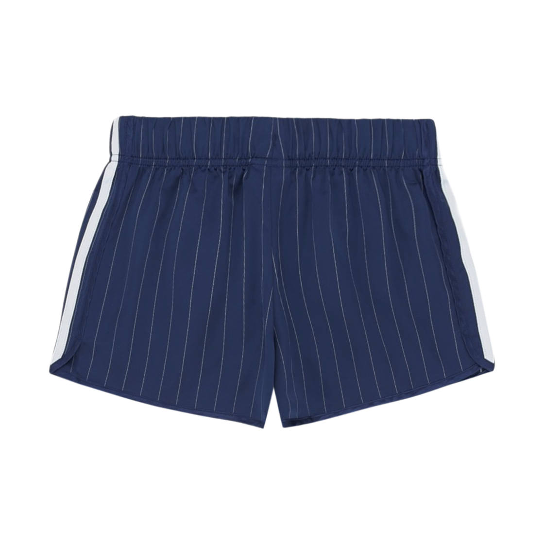 (W) 아디다스 핀스트라이프 사틴 쇼츠 다크 블루 - KR 사이즈((W) Adidas Pinstripe Satin Shorts Dark Blue - KR Sizing) - 2