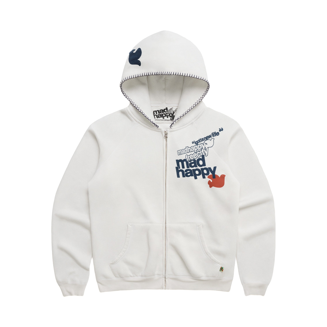 매드해피 x 프리시티 투게더포에버 집업 런드리 화이트(Madhappy x Freecity Togetherforever Zip Up Laundry Whites) - 1