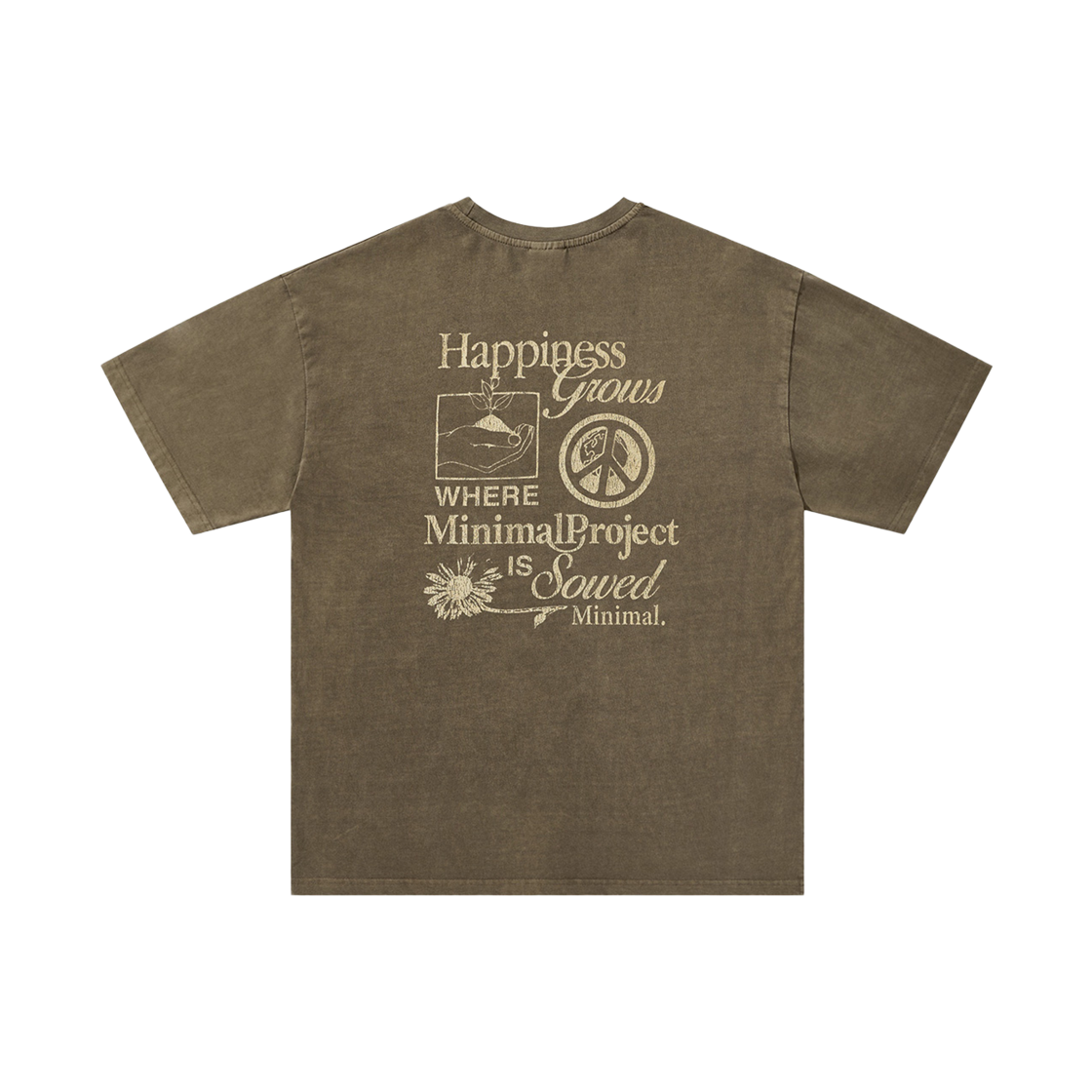 미니멀프로젝트 해피그로우 피그먼트 반팔티셔츠 MST169 브라운(MINIMALPROJECT Happy Grow Pigment Short Sleeve T-Shirt MST169 Brown) - 1