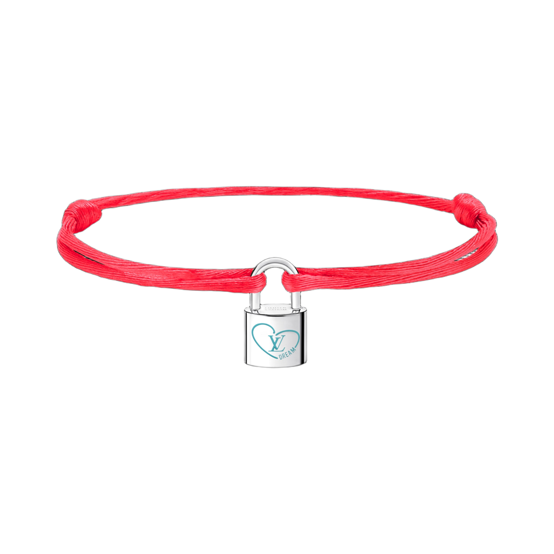 QA5313 Louis Vuitton x UNICEF x Felix Lee Silver Lockit Bracelet Polyester Cord Sterling Silver Blue Laquered Neon Pink