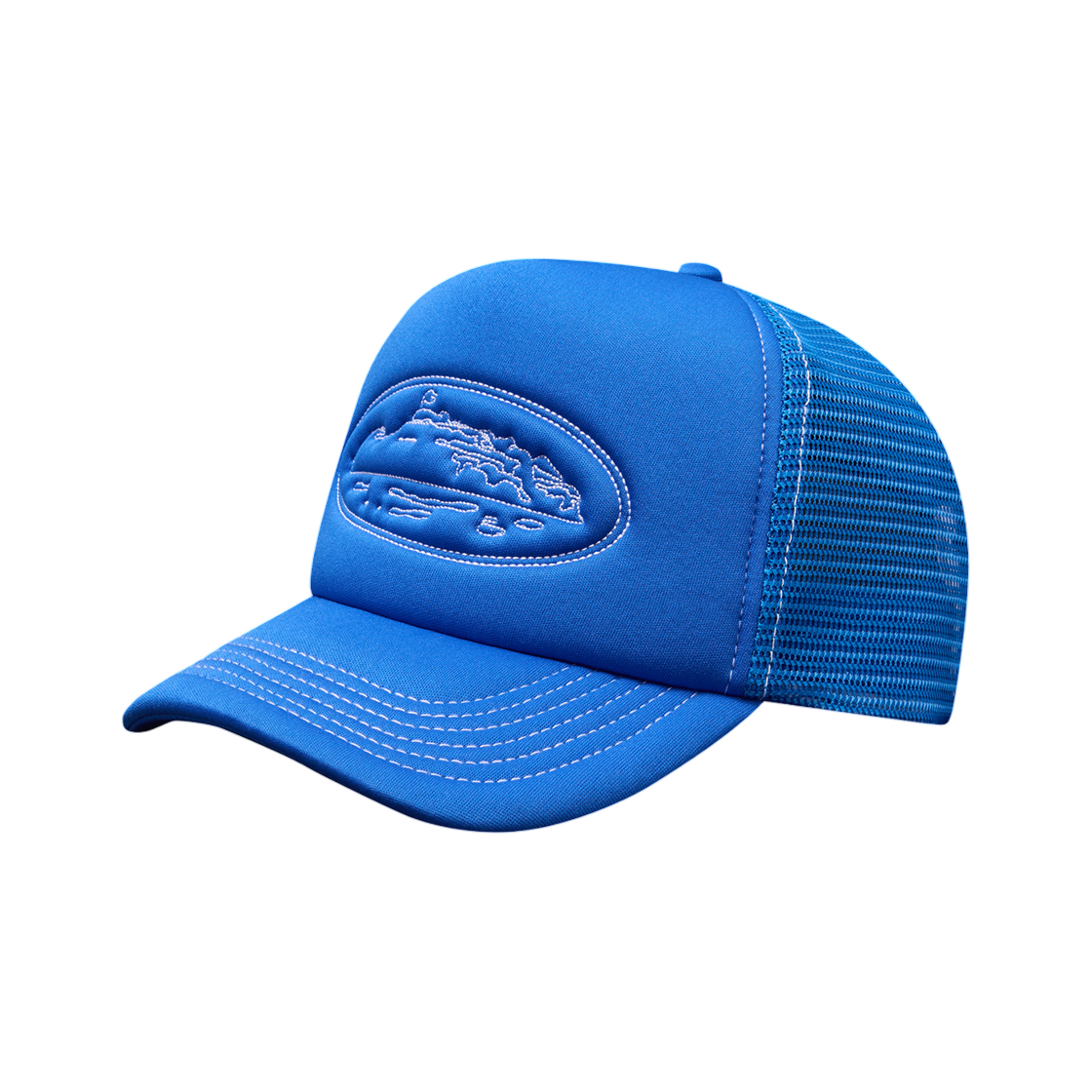 - Corteiz Island Outline Trucker Hat Blue