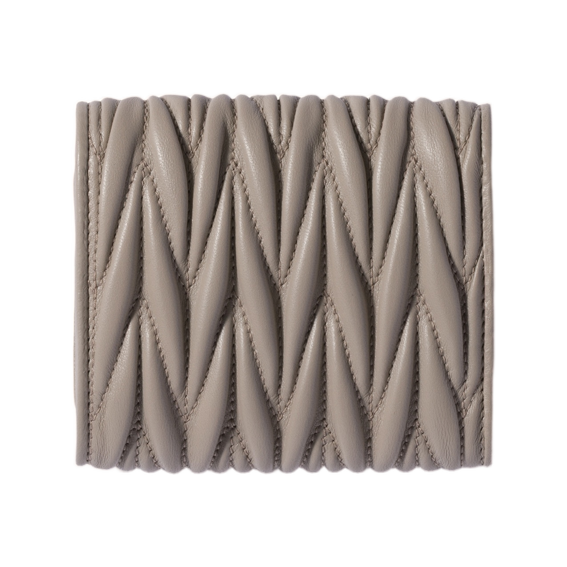 미우 미우 스몰 마틀라세 나파 레더 월렛 퍼미스 스톤(Miu Miu Small Matelasse Nappa Leather Wallet Pumice Stone) - 3