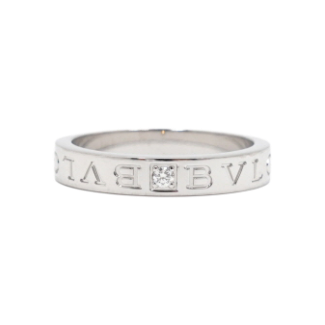 ITU6DD7HDJL9 Bulgari 18K White Gold 0.04ct Diamond B.Zero1 Essential Band Ring