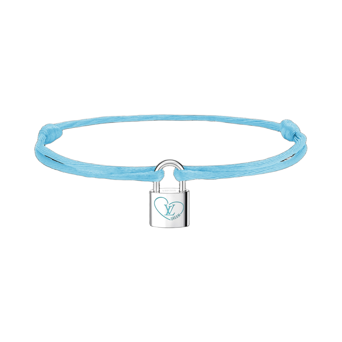 QA5314 Louis Vuitton x UNICEF x Felix Lee Silver Lockit Bracelet Polyester Cord Sterling Silver Blue Laquered Neon Blue