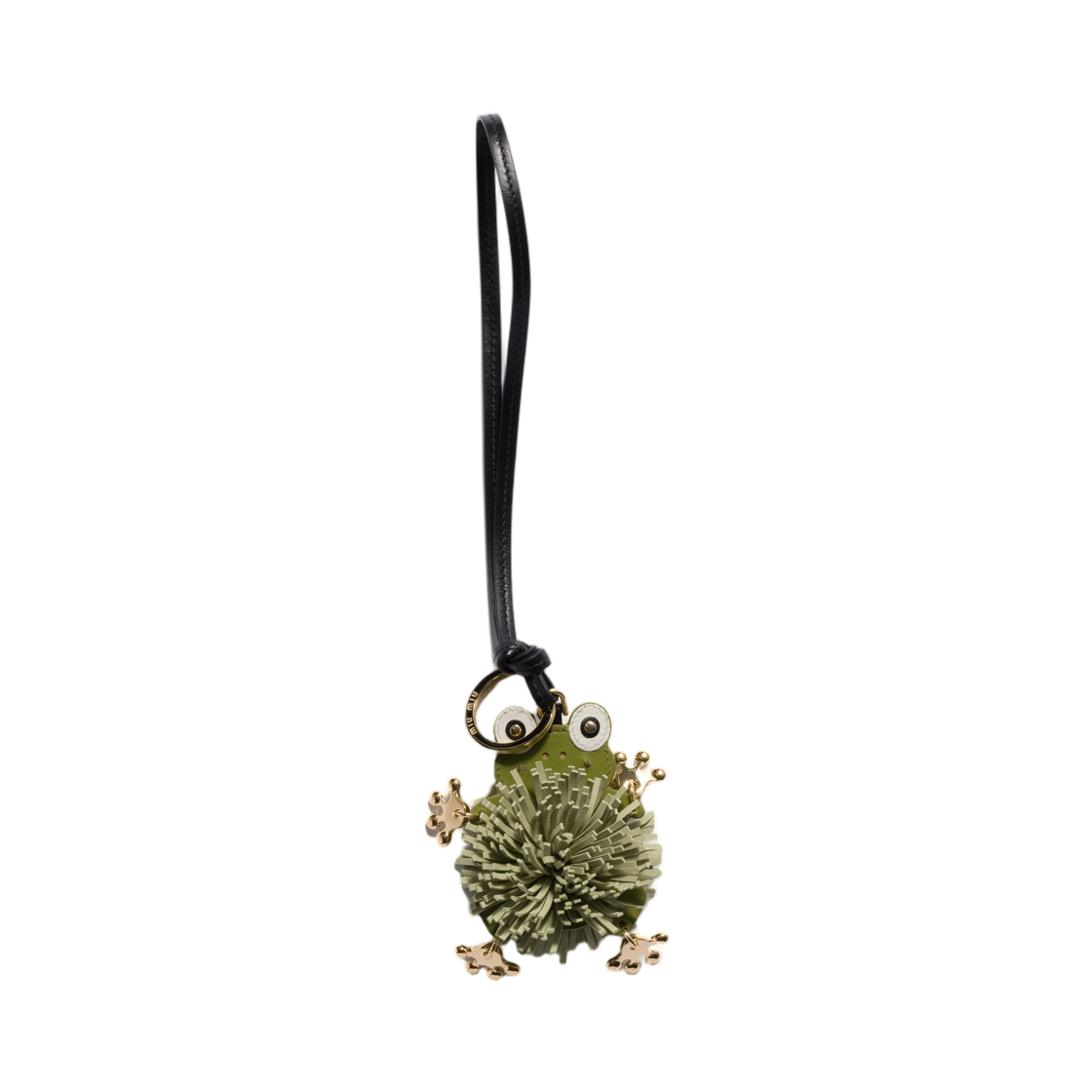 5TL648-2HAB-F077G Miu Miu Leather Key Ring Trick Ivy Green