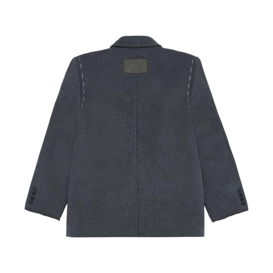 (W) 마뗑킴 헤어리 오버핏 스티치 싱글 자켓 그레이((W) Matin Kim Hairy Overfit Stitch Single Jacket Grey) - 2