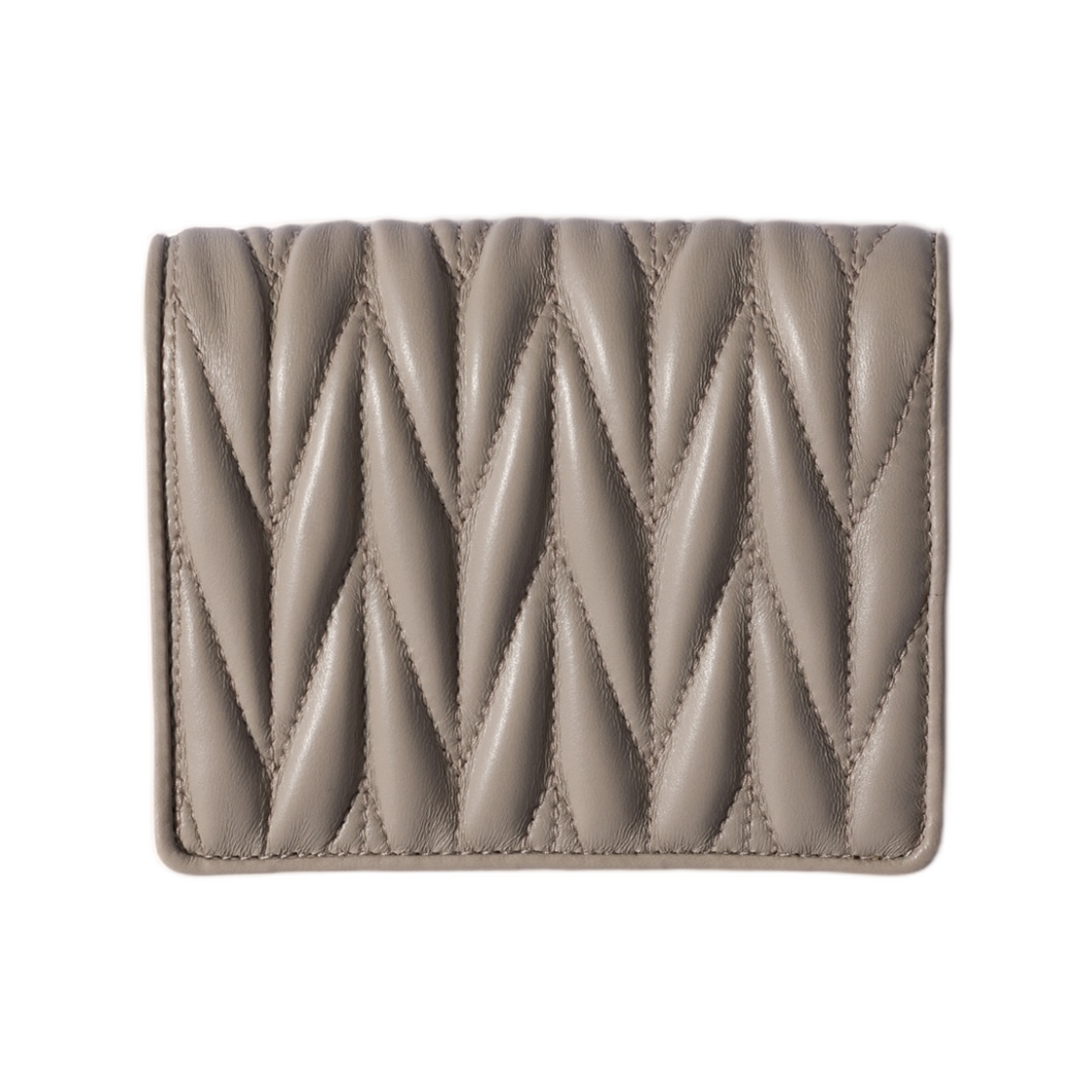 미우 미우 스몰 마틀라세 나파 레더 월렛 퍼미스 스톤(Miu Miu Small Matelasse Nappa Leather Wallet Pumice Stone) - 3