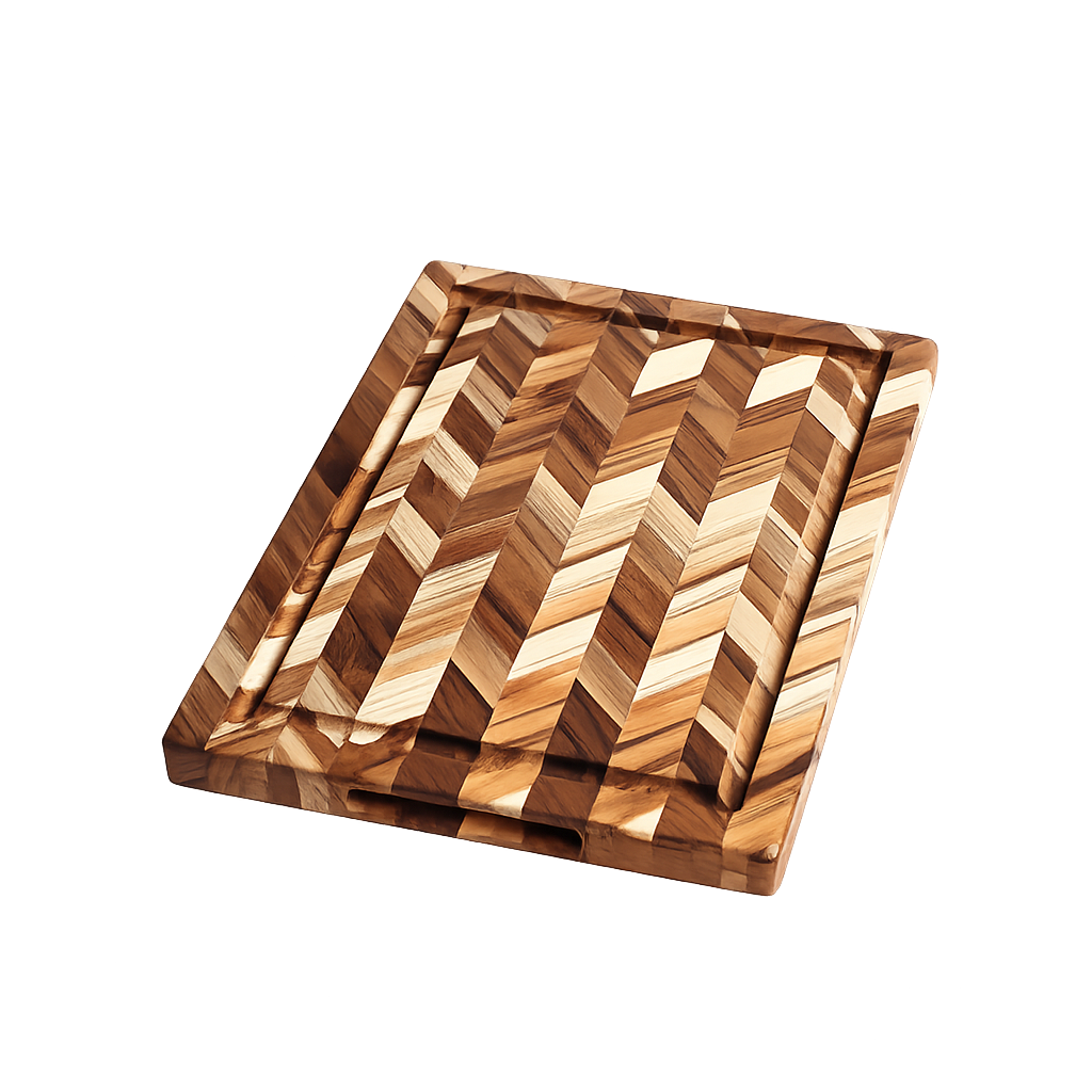 TEAKHAUS001 Teak House Herringbone End-Grain Cutting Board (36×26 cm)