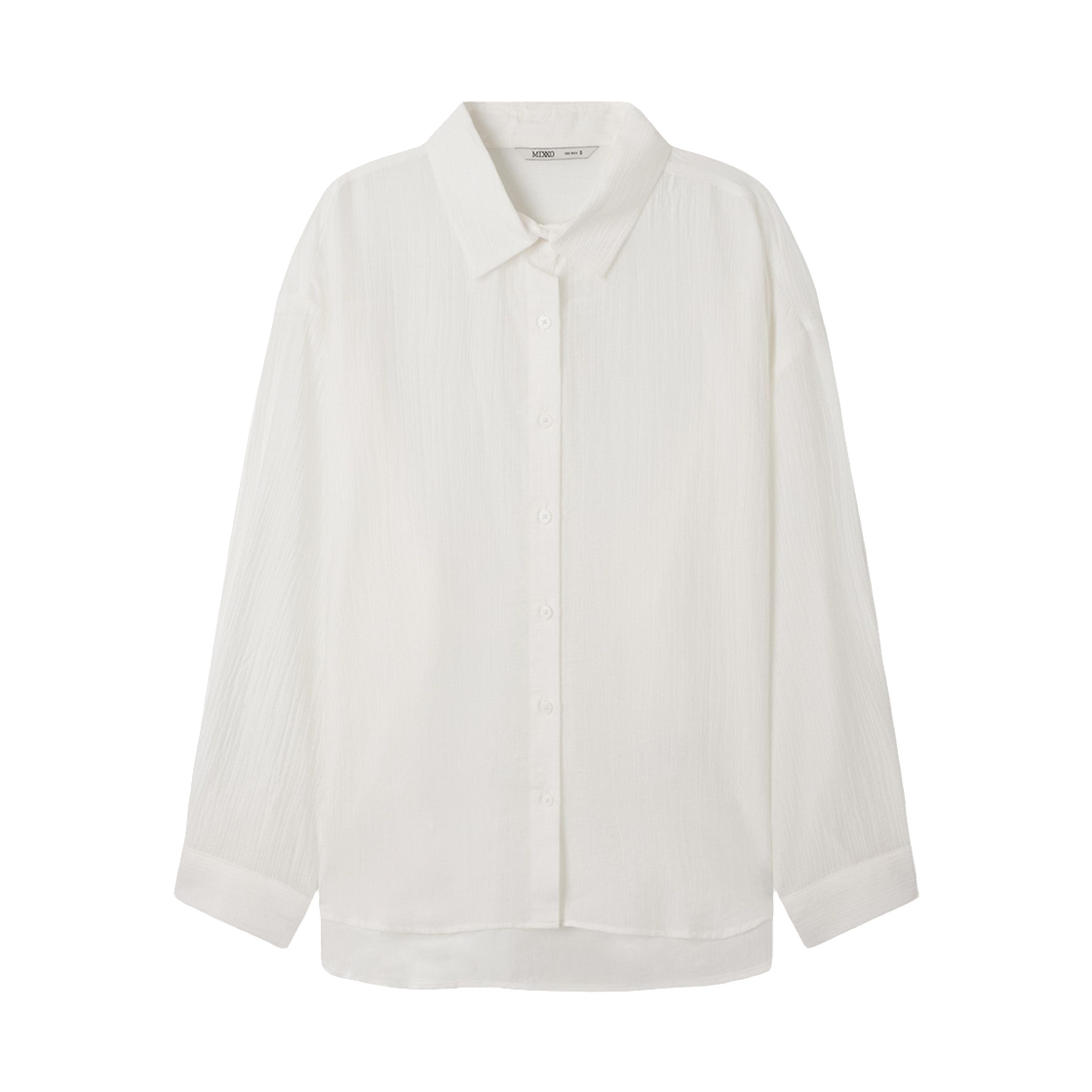 (W) 미쏘 x 쭈언니 오버핏 시스루 셔츠 아이보리((W) Mixxo x Jju Unni Overfit See Through Shirt Ivory)