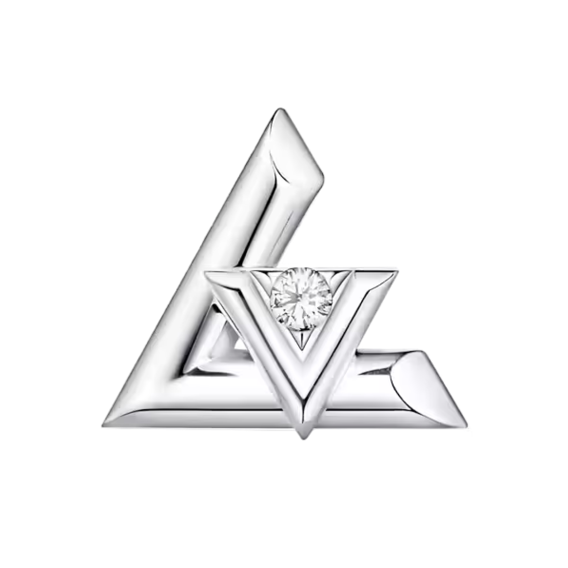 Q96970 Louis Vuitton LV Volt One Stud 18K White Gold Diamond